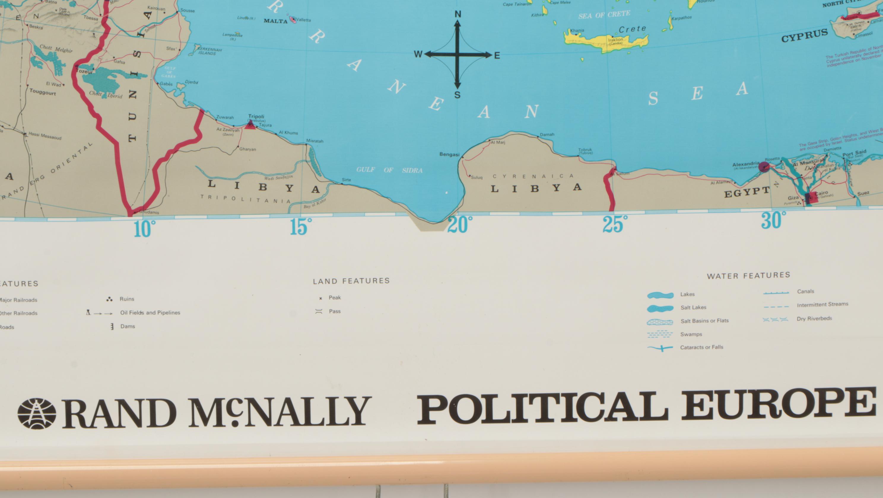 Rand McNally Pull Down Political Map of Europe