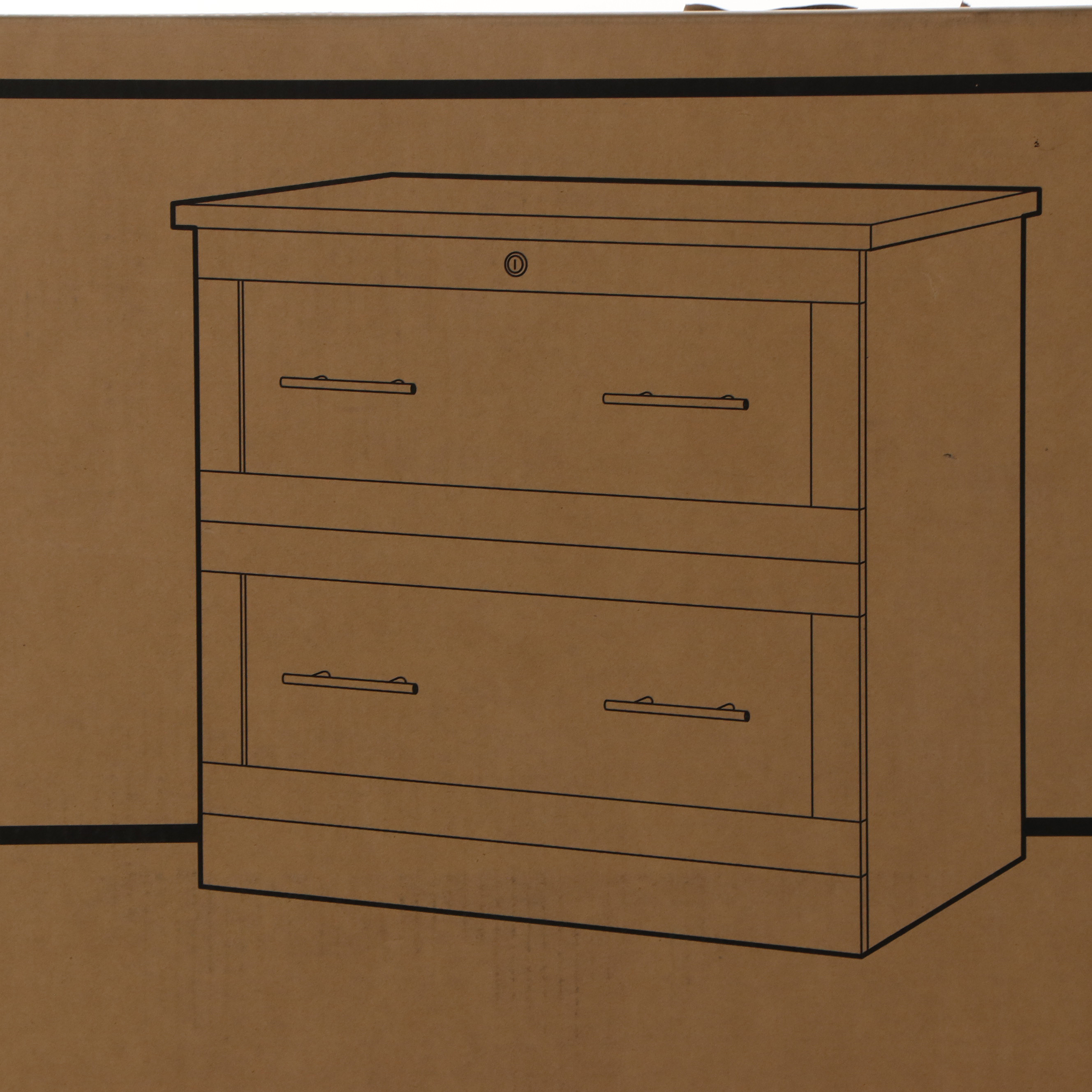 Realspace Peppered Black Finished Laminate Two-Drawer Lateral File Cabinet