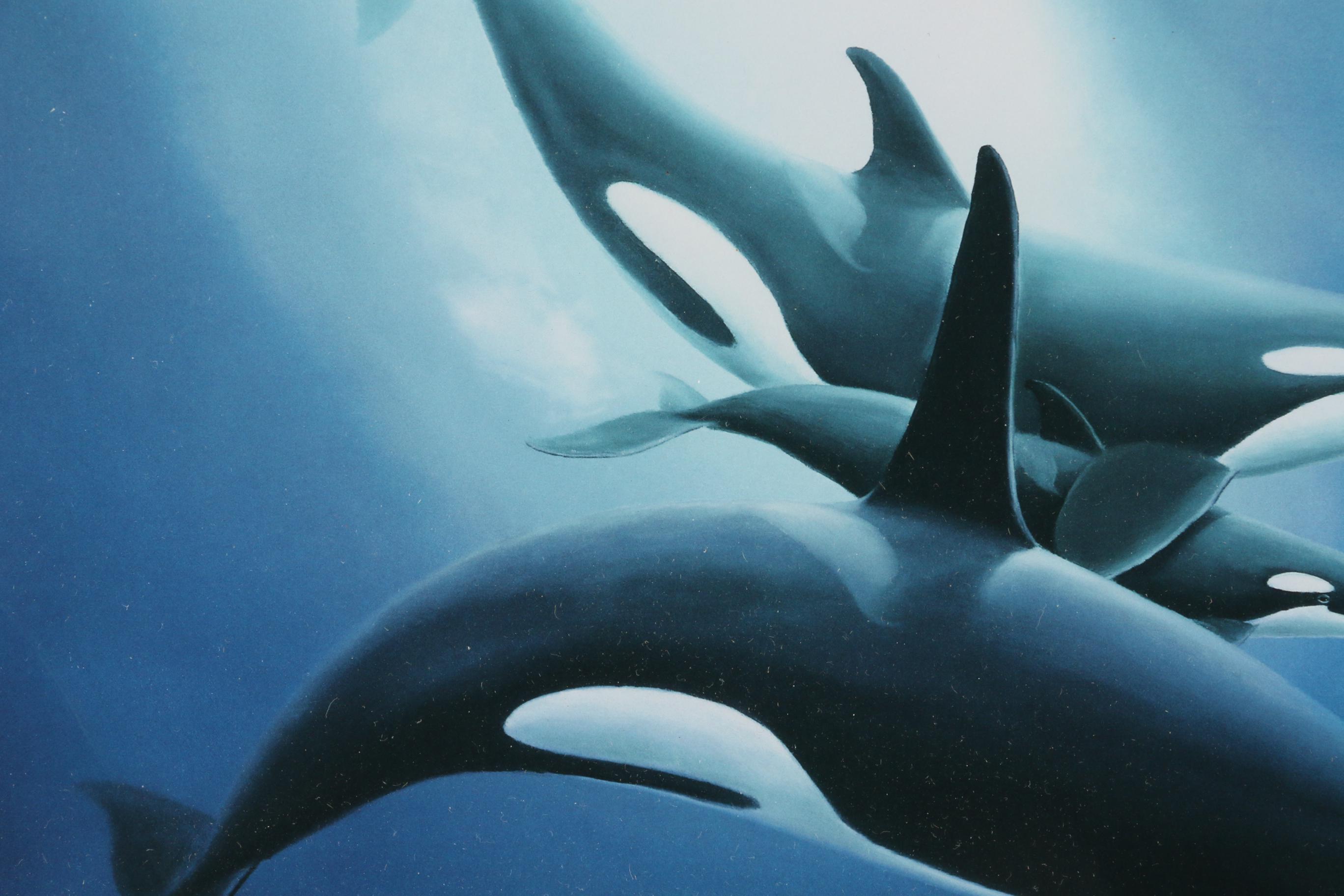 Giclée after Robert Wyland "Orca Trio," circa 2000