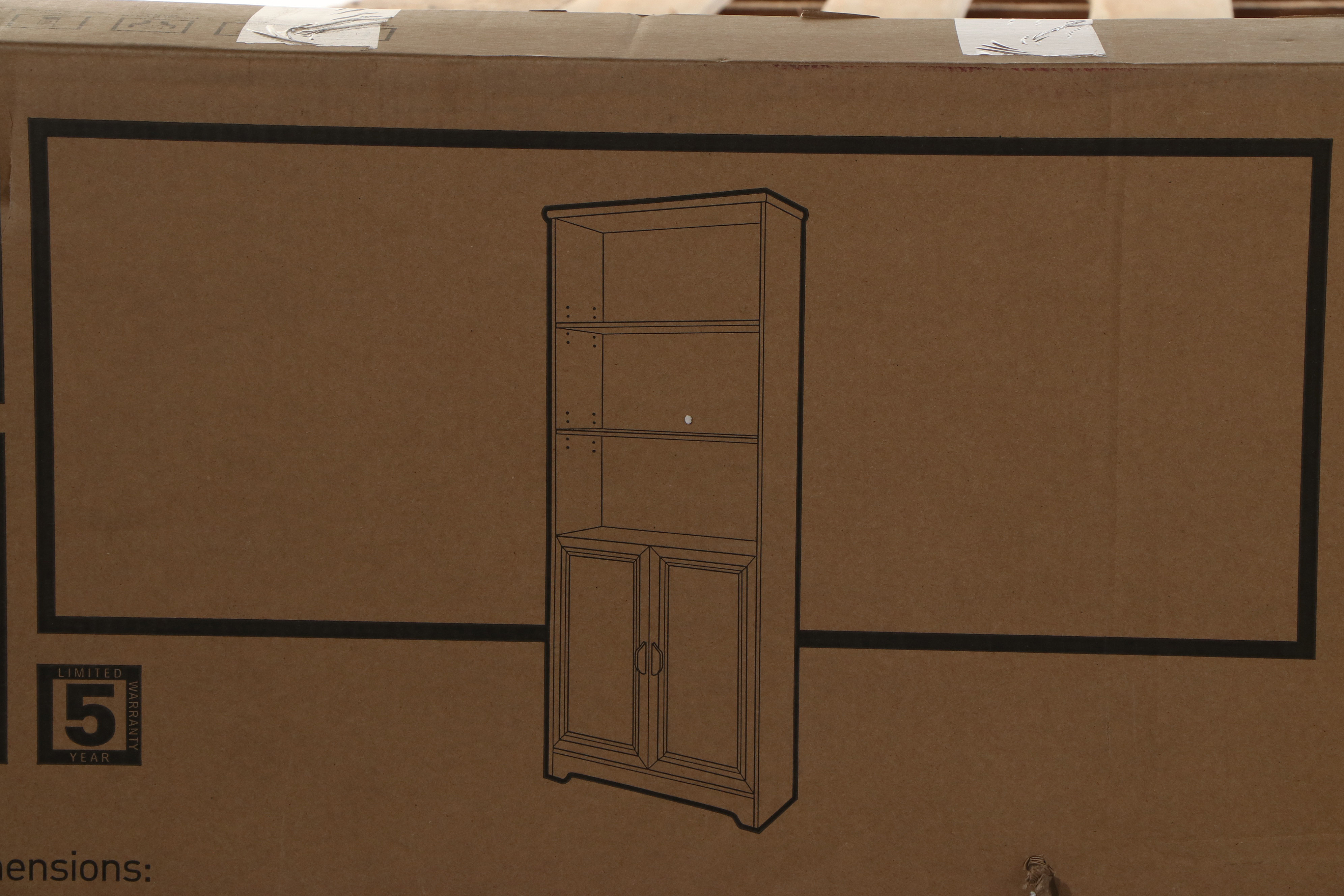 Realspace "Magellan" Contemporary Grey Finish Laminate 5-Shelf Bookcase w/ Doors