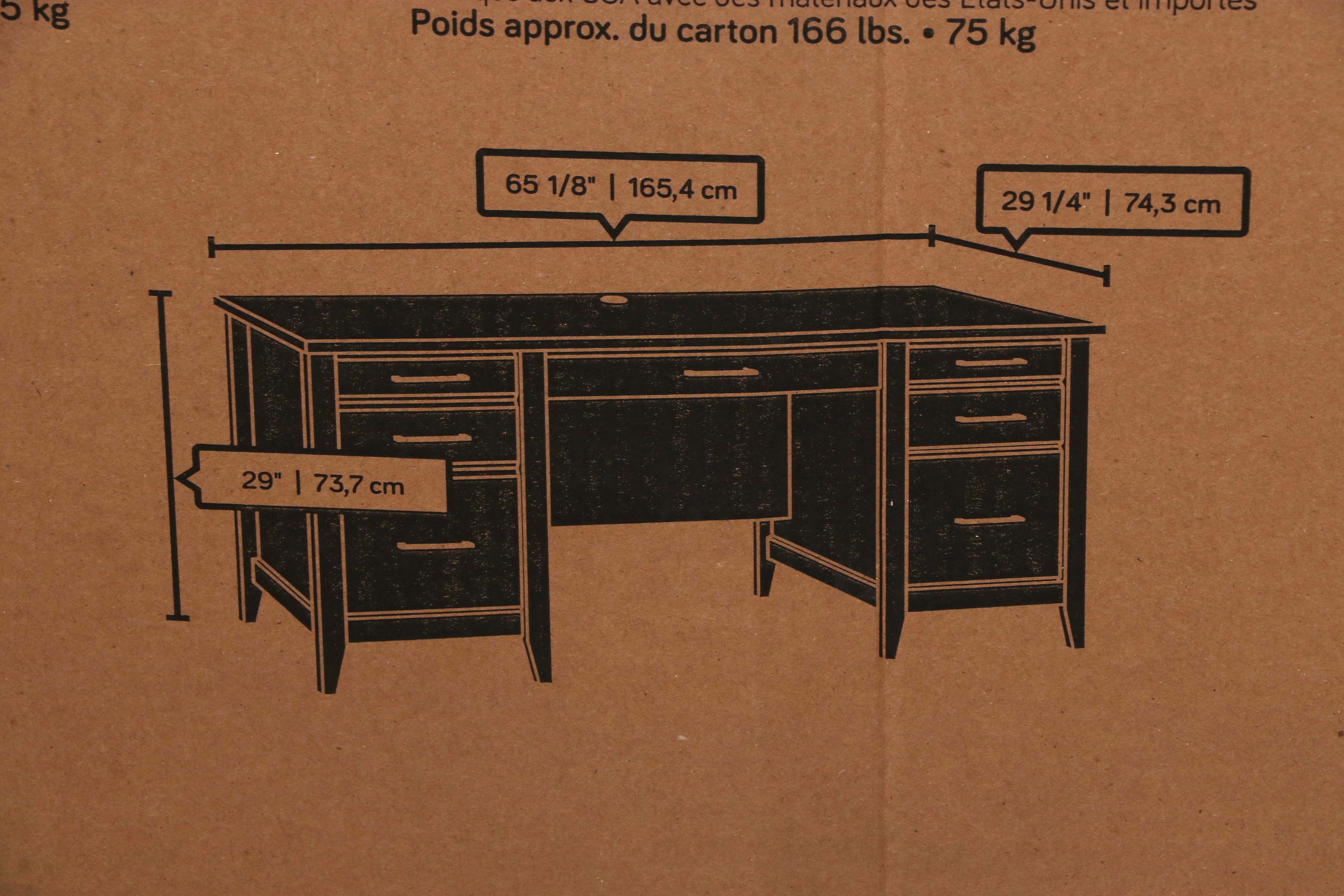 Sauder "Summit Station" Contemporary White Washed Laminate Finish Executive Desk