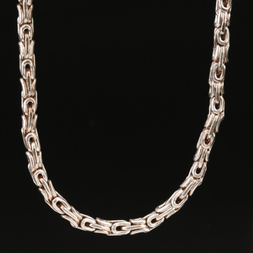 Italian Sterling Byzantine Link Necklace