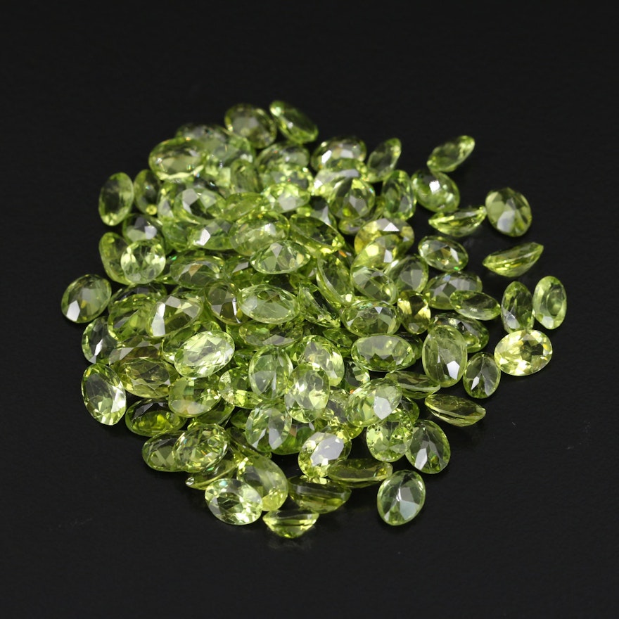 Loose 89.21 CTW Oval Faceted Peridots