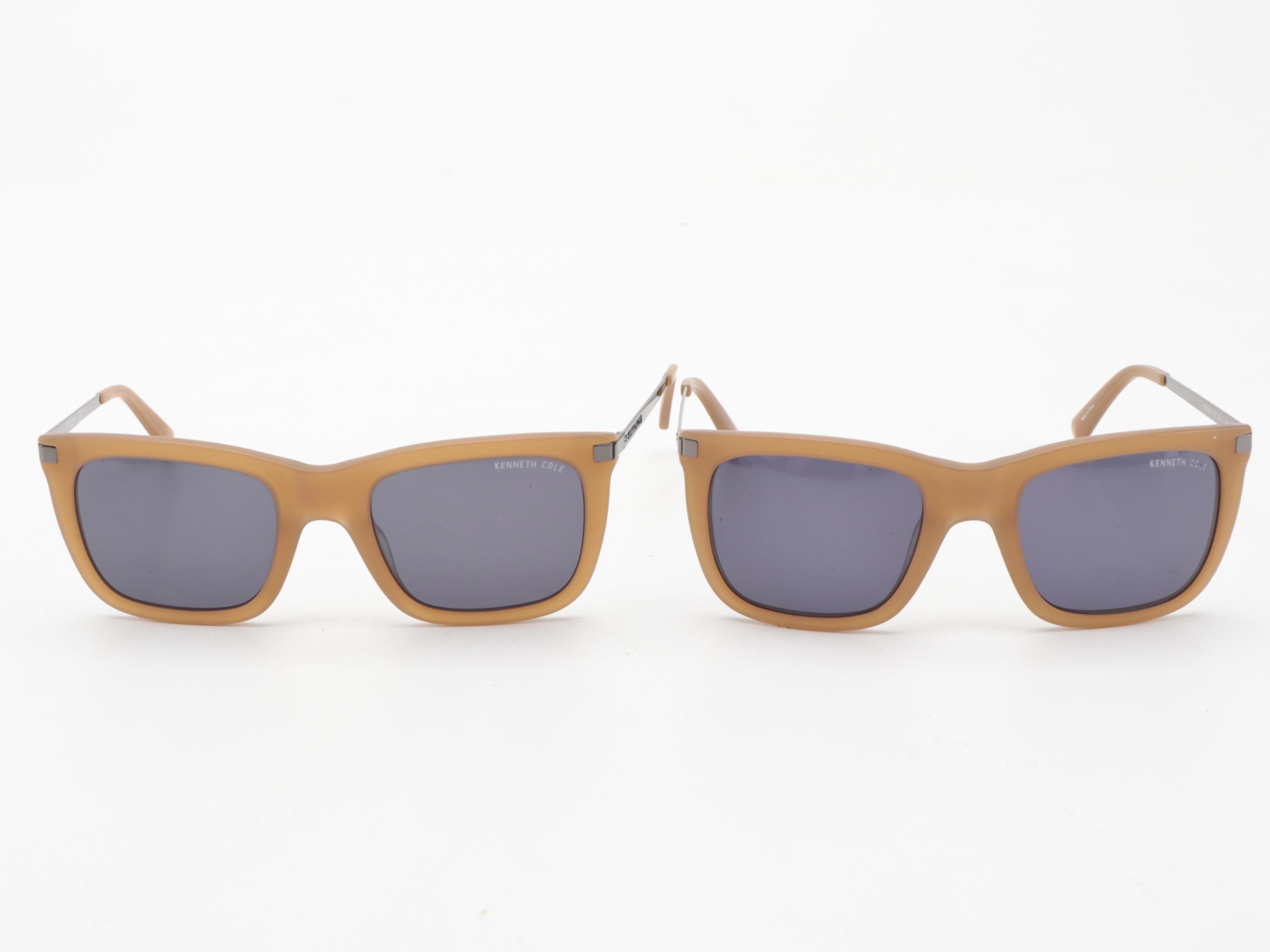 Kenneth Cole KC7203 Square Sunglasses with KC1267 Horn-Rimmed Sunglasses