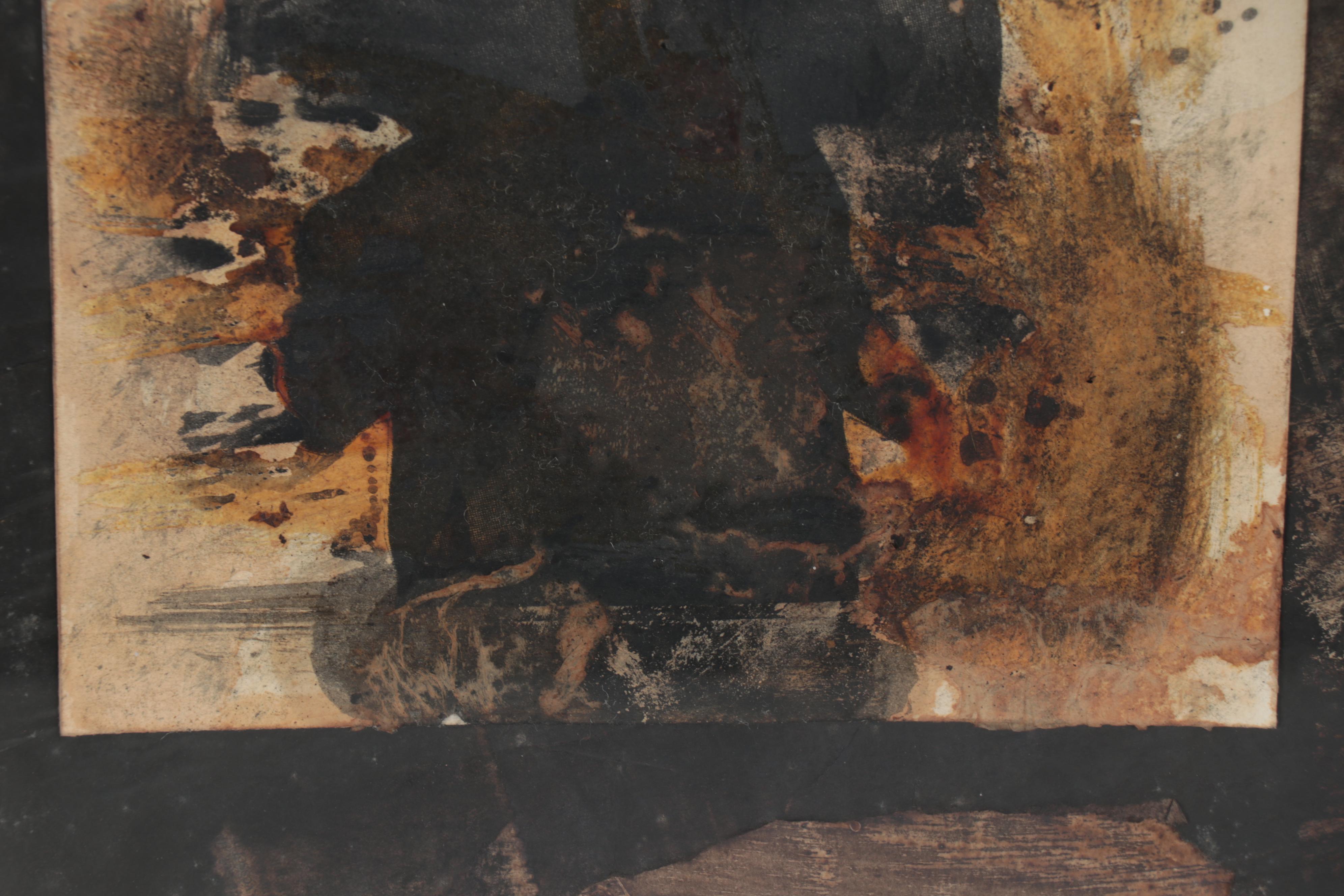 Bamanye L. Ngxale  Mixed Media Collage "The Burning Man"