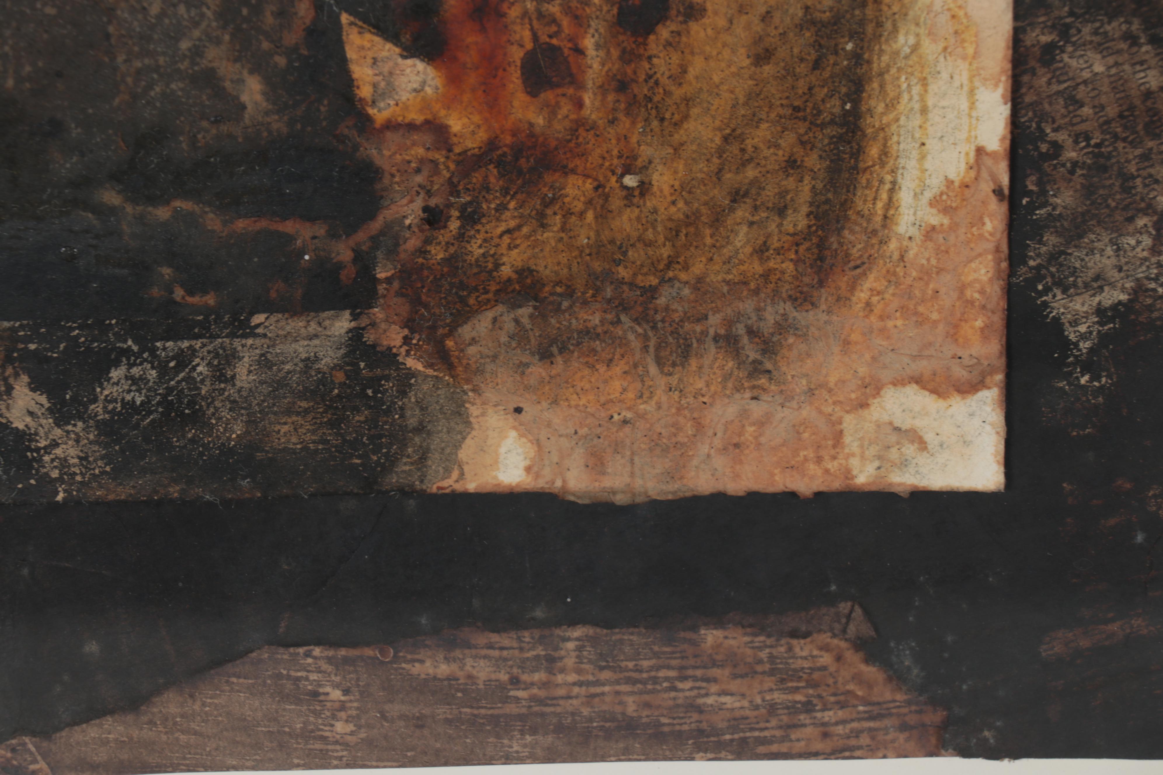 Bamanye L. Ngxale  Mixed Media Collage "The Burning Man"