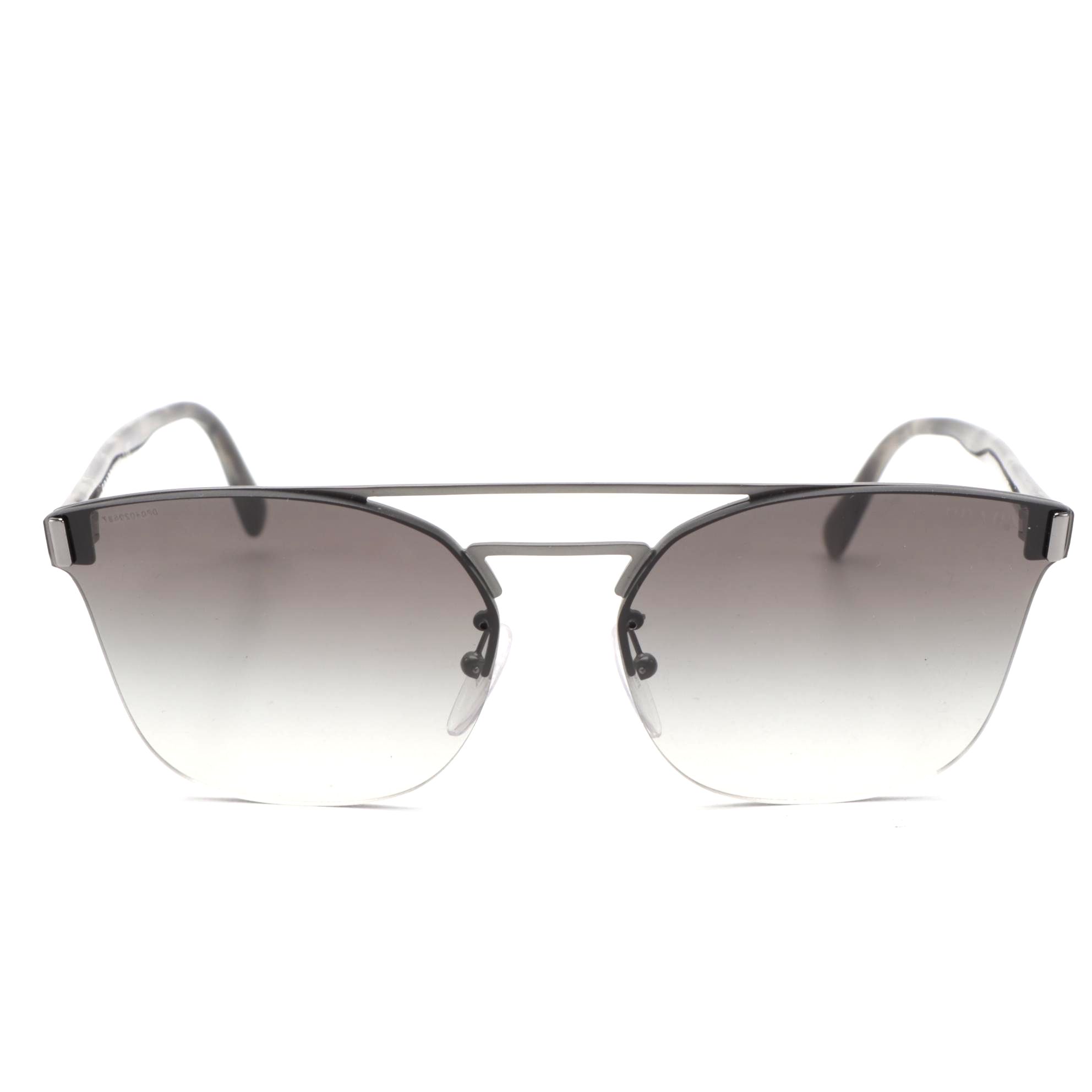 Prada SPR 67T Semi-Rimless Modified Cat Eye Gradient Lens Sunglasses