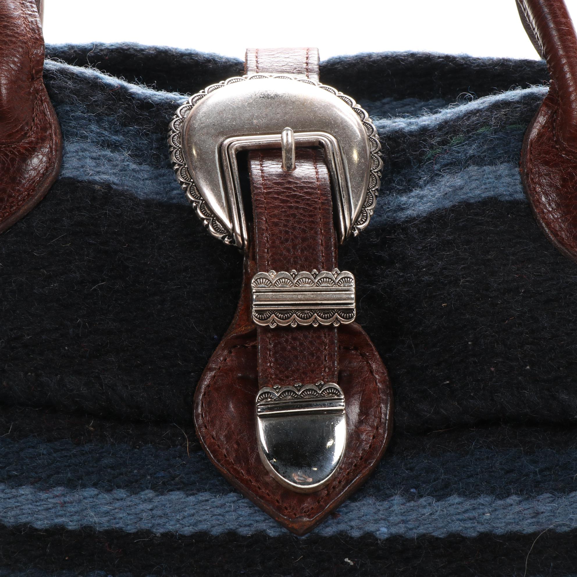 Two Bar West Saddle Blanket Tote with Leather Trim