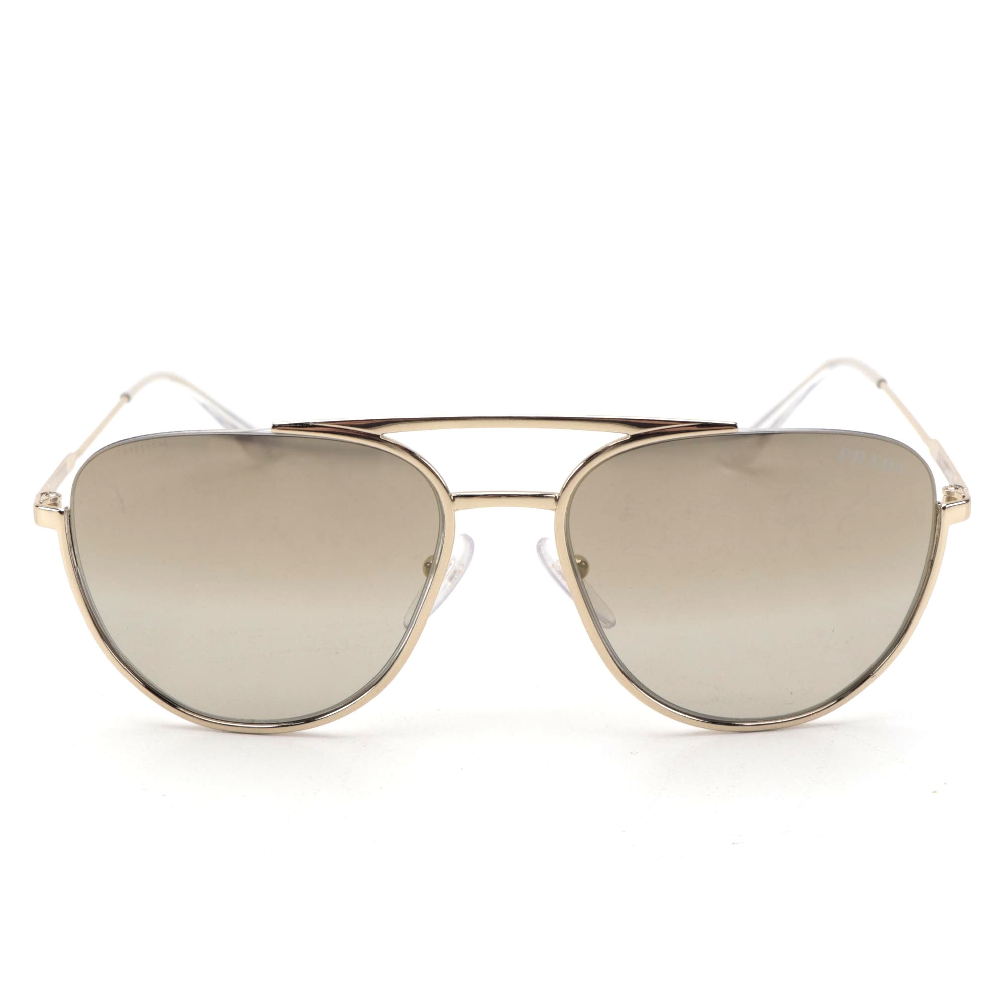 Prada SPR 50U Light Gold Wash Aviator Sunglasses