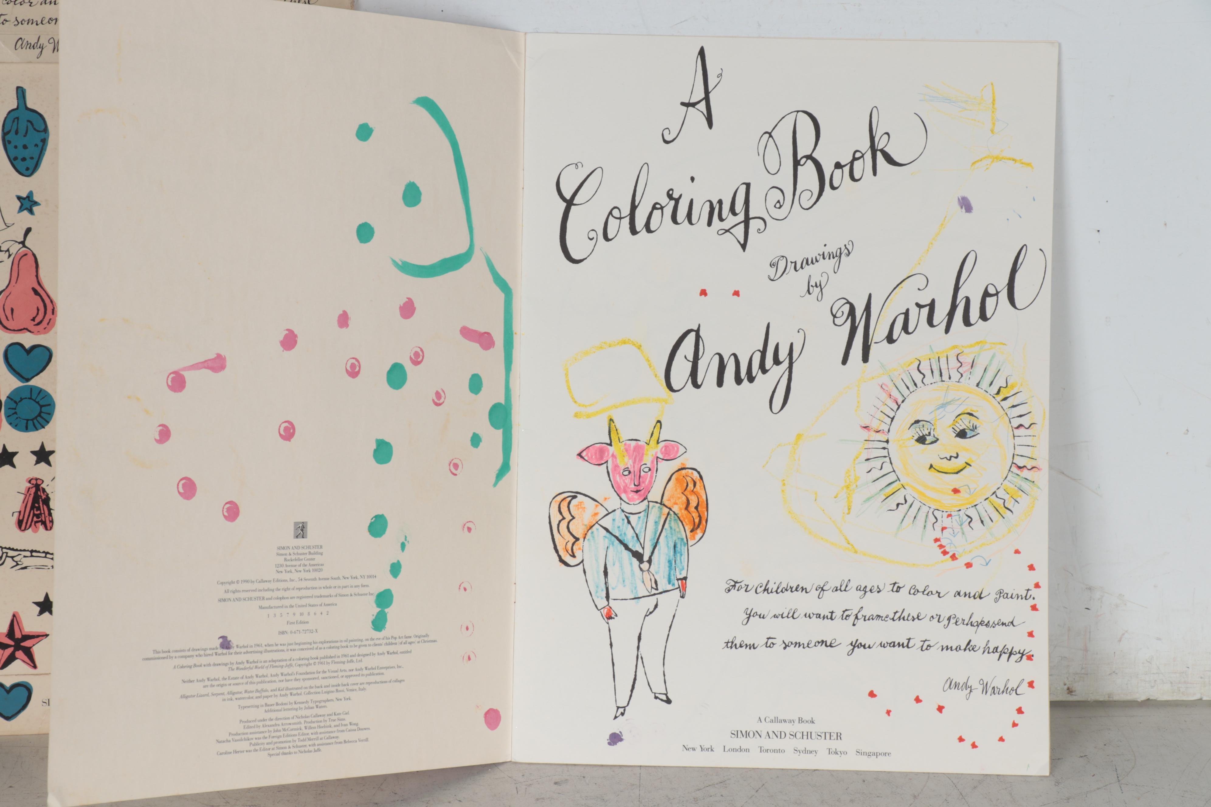 First Edition "A Coloring Book" Drawings by Andy Warhol, 1990