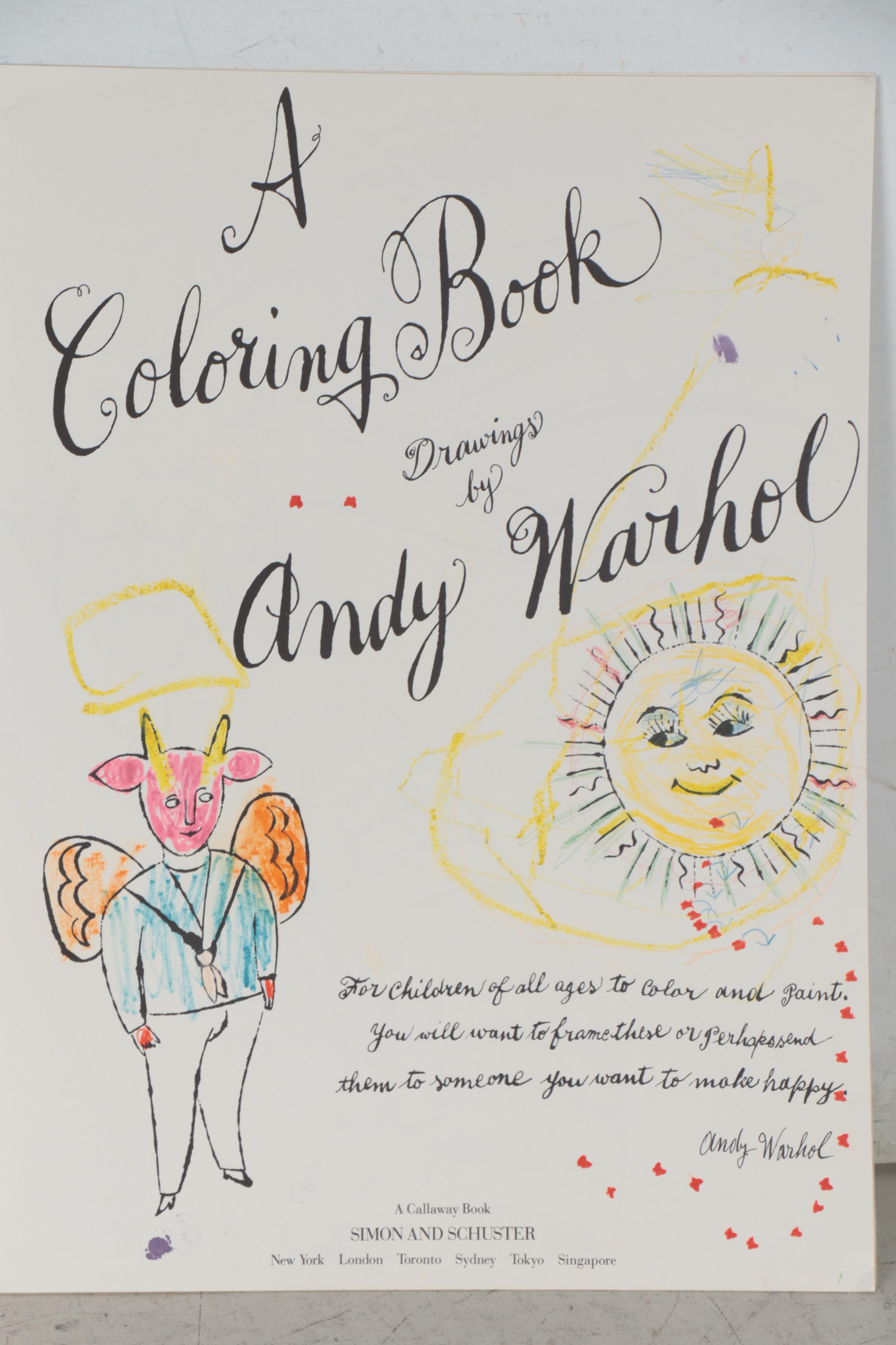 First Edition "A Coloring Book" Drawings by Andy Warhol, 1990