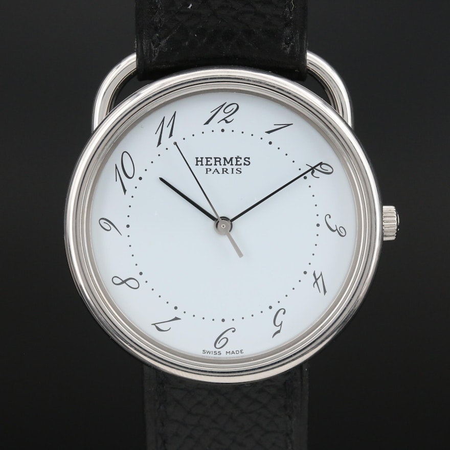 Hermès "Arceau" Stainless Steel Quartz Wristwatch