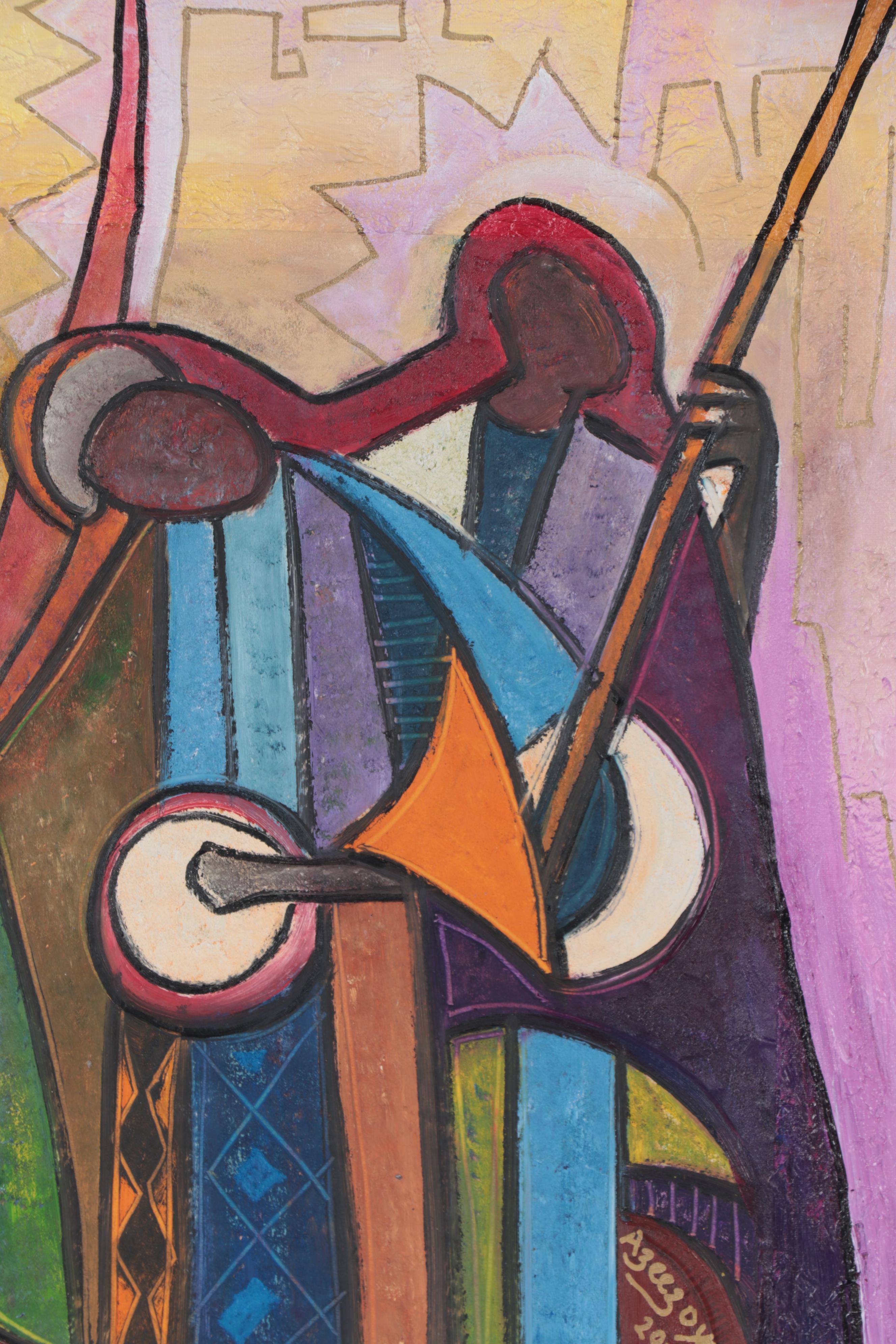Azeez Oyeyemi Acrylic Painting "Music Creator," 2018