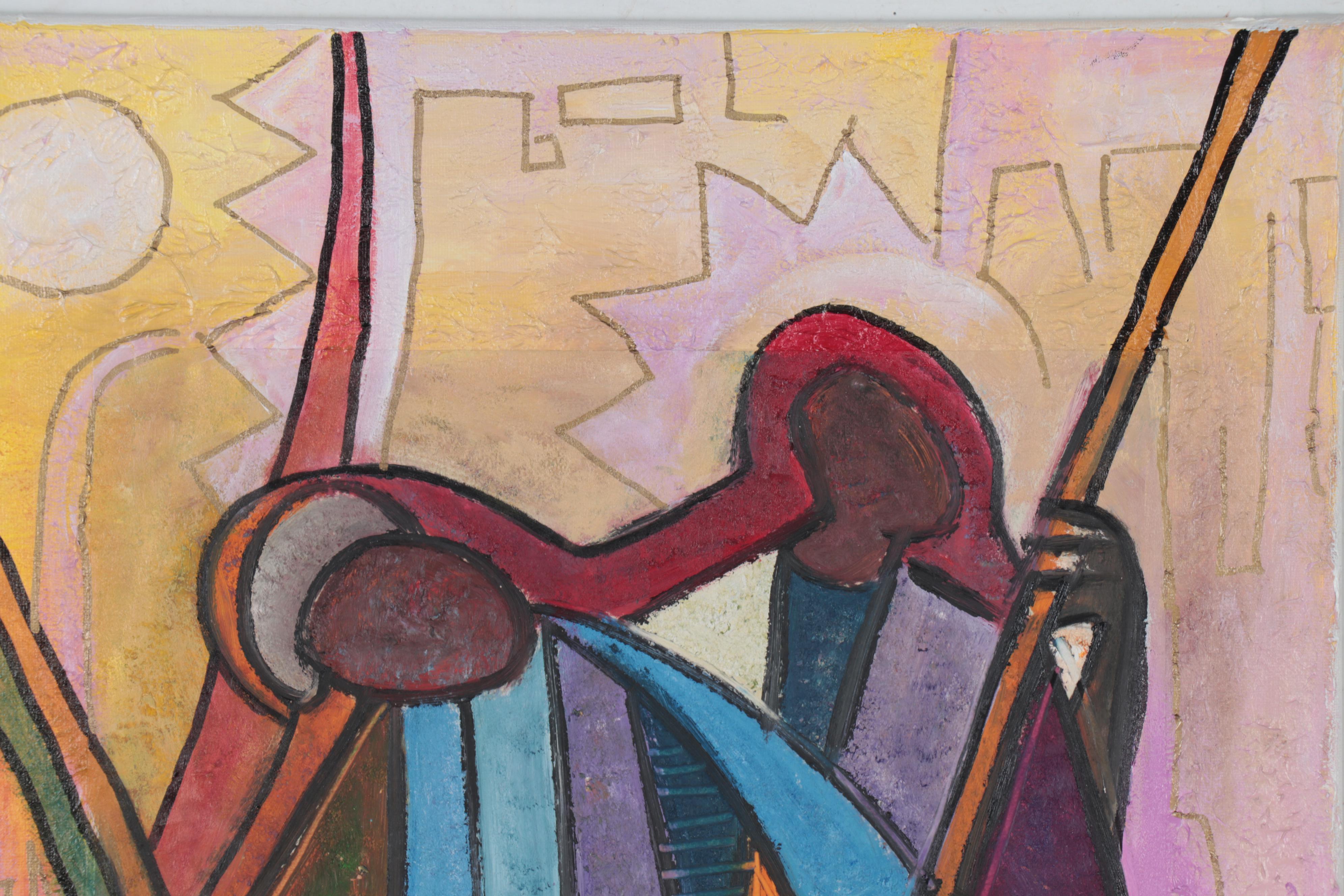 Azeez Oyeyemi Acrylic Painting "Music Creator," 2018