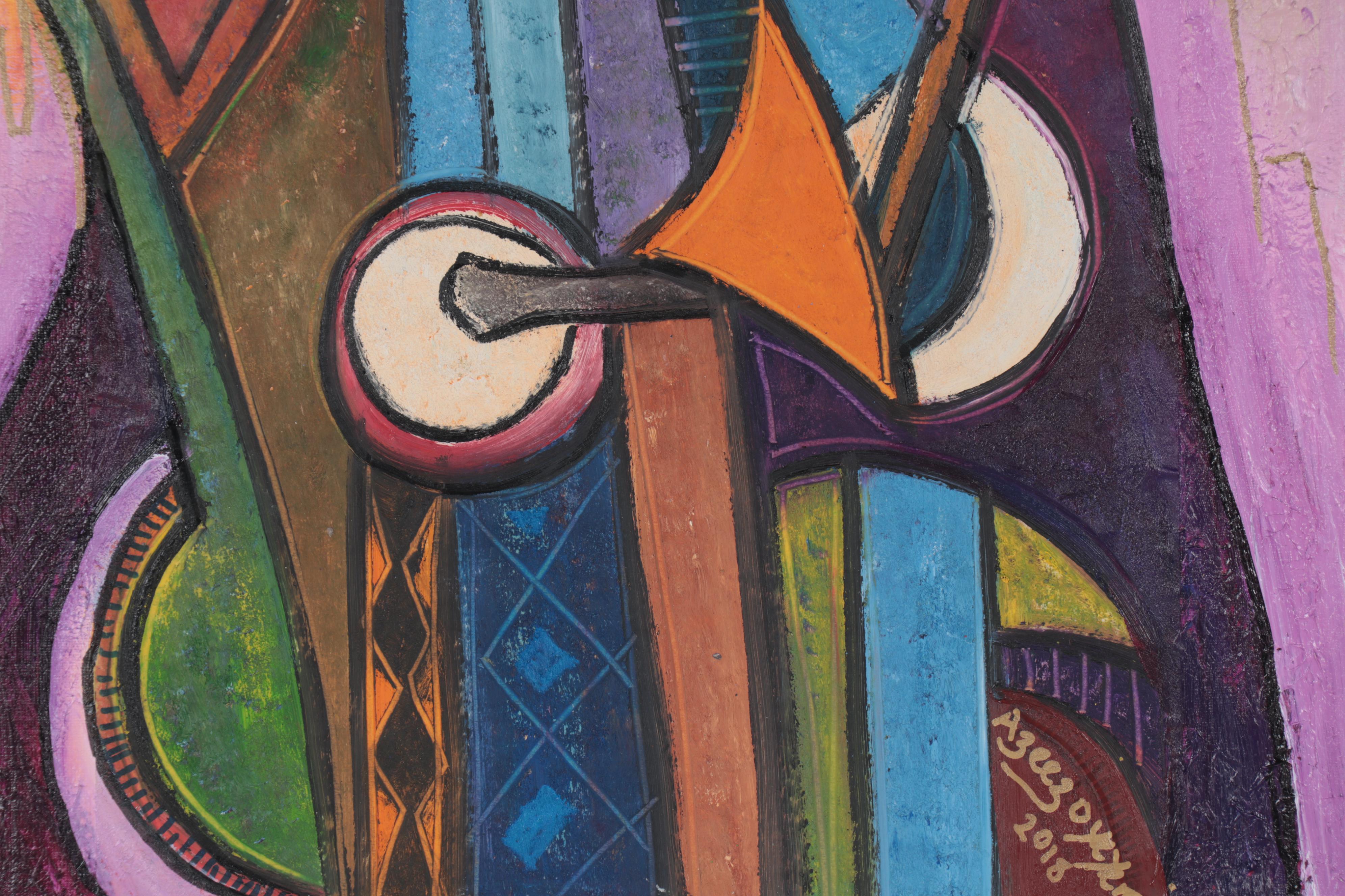 Azeez Oyeyemi Acrylic Painting "Music Creator," 2018