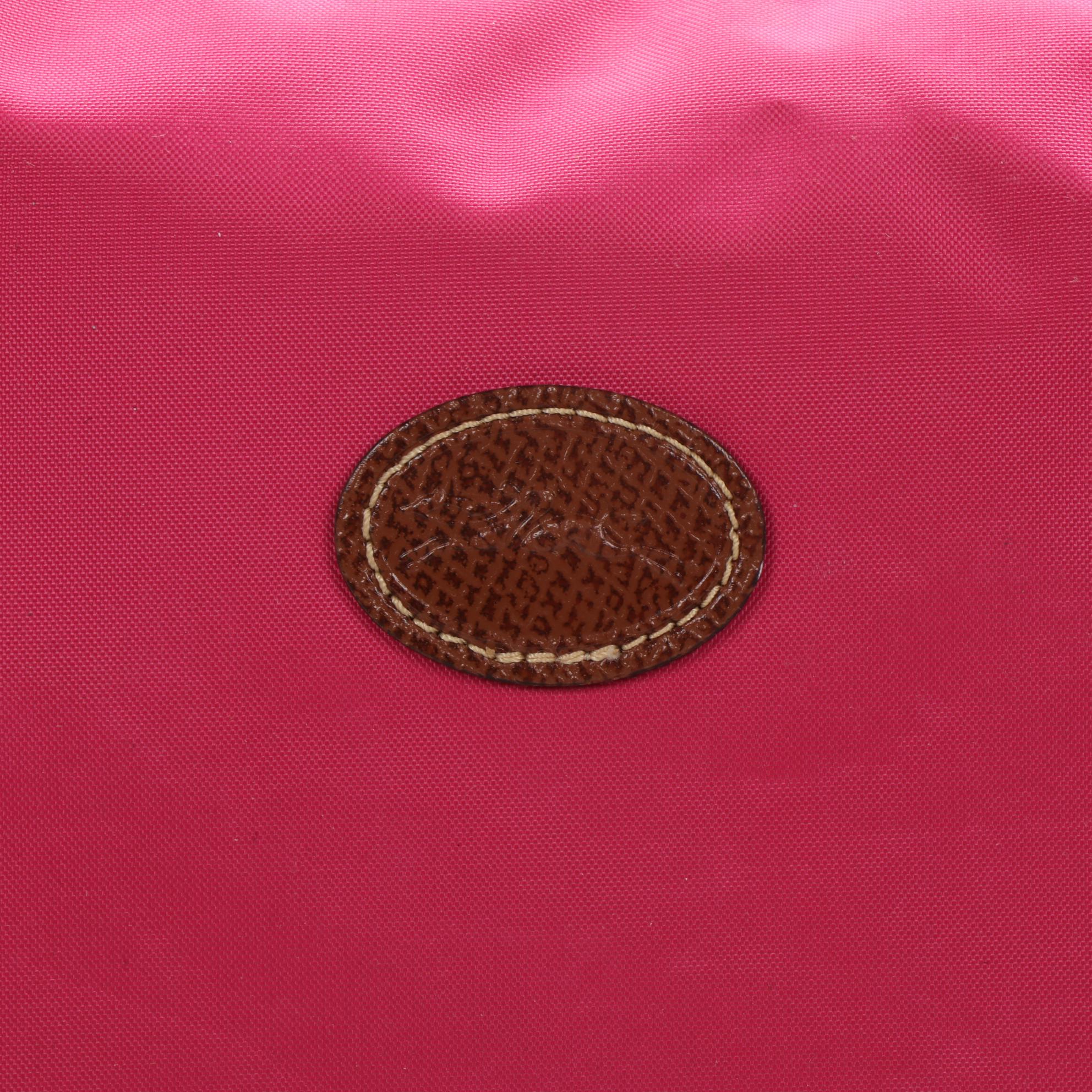 Longchamp Le Pliage Pink Nylon Crossbody Bag with Leather Trim