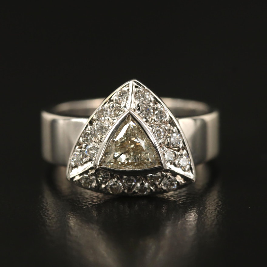 14K Bezel Set Diamond Halo Ring