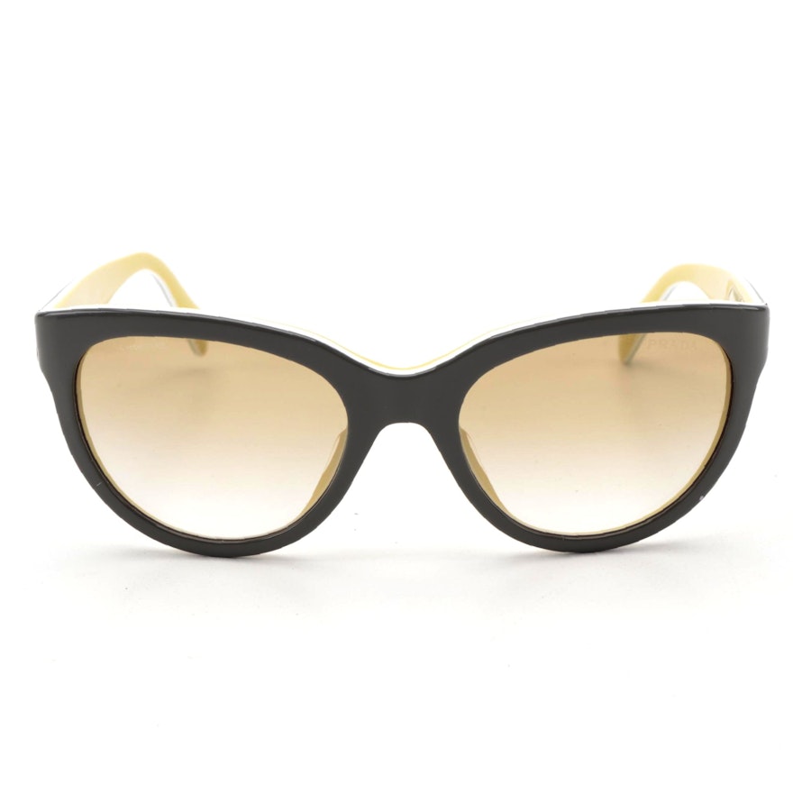 Prada SPR 05P Modified Cateye Sunglasses in Contrasting Color Acetate