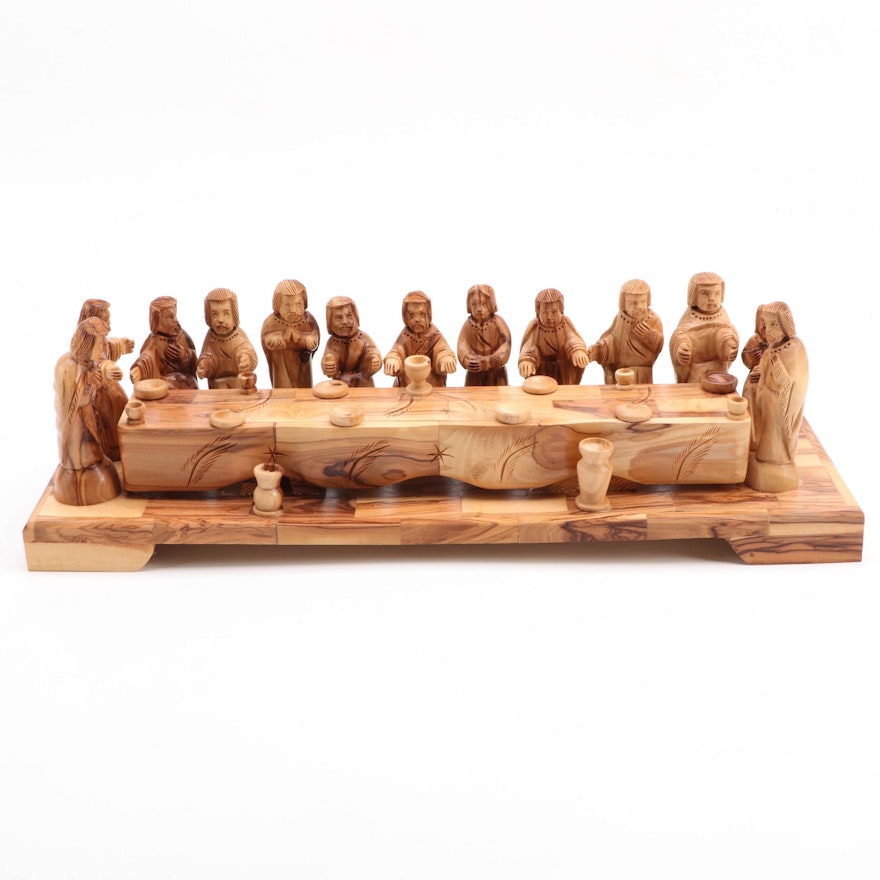 Hand-Carved Wood The Last Supper Figurine Inspired by Leonardo da Vinci