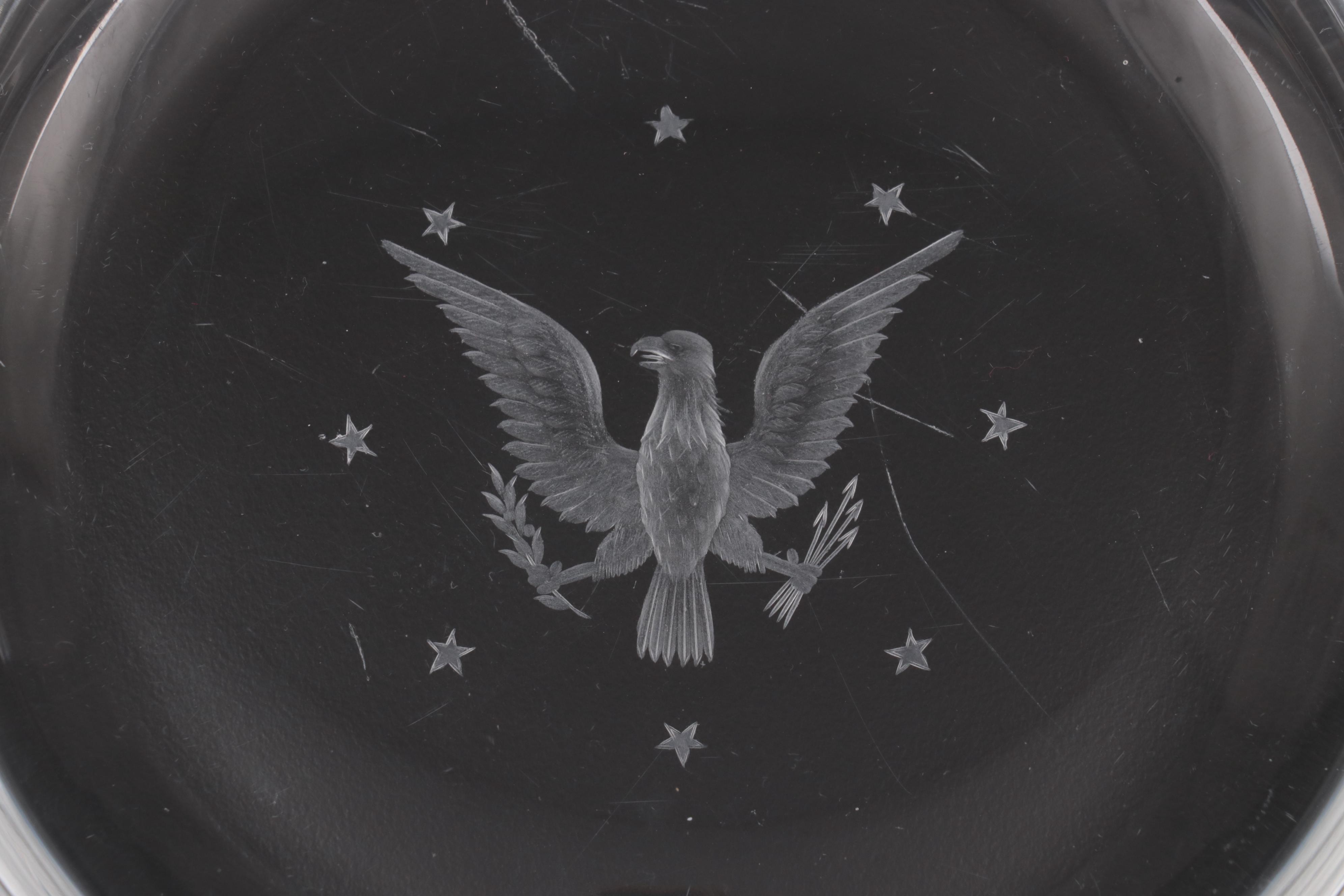 Steuben Etched Glassware for "USS Williamsburg" Presidential Yacht, Mid-20th C.