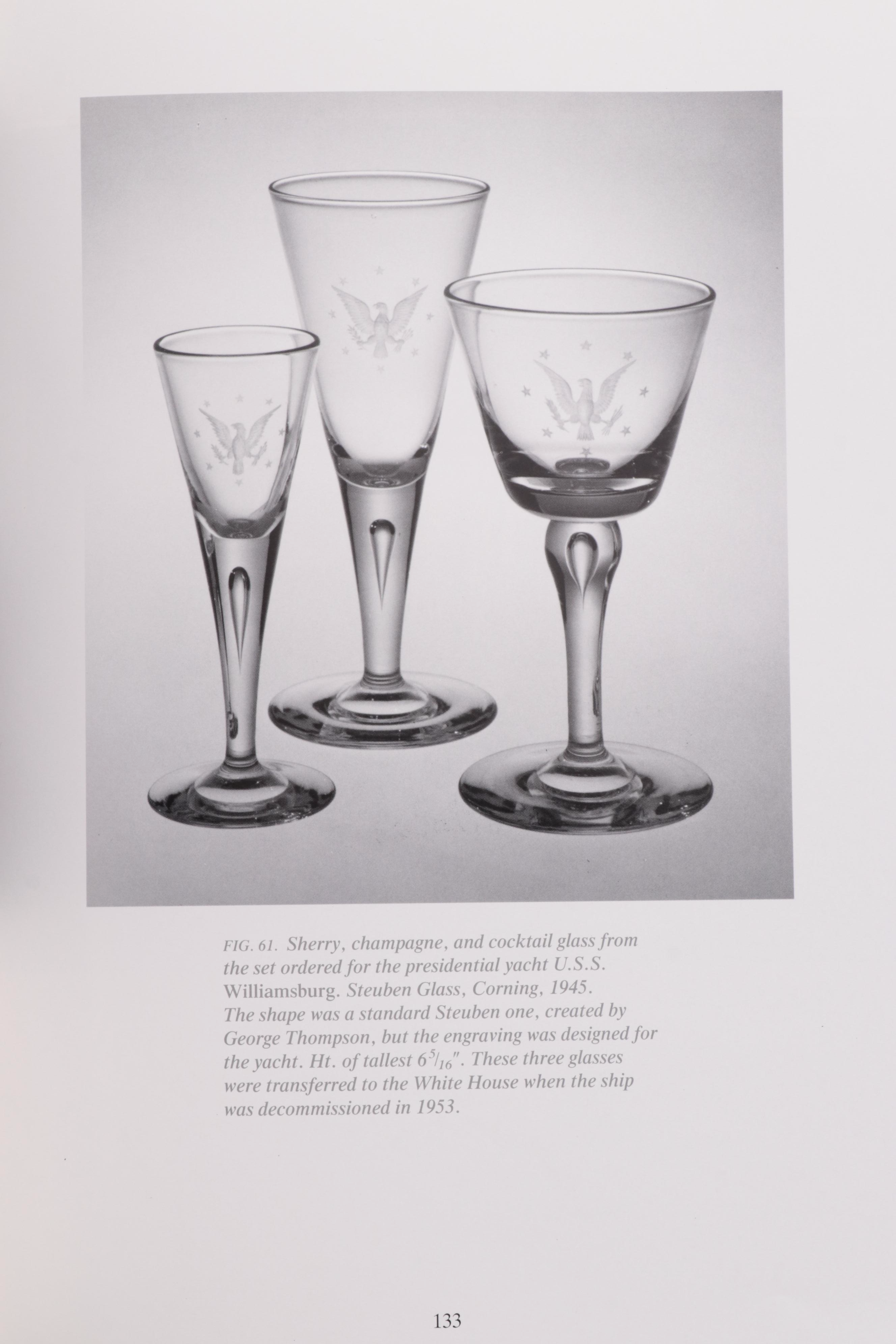 Steuben Etched Glassware for "USS Williamsburg" Presidential Yacht, Mid-20th C.