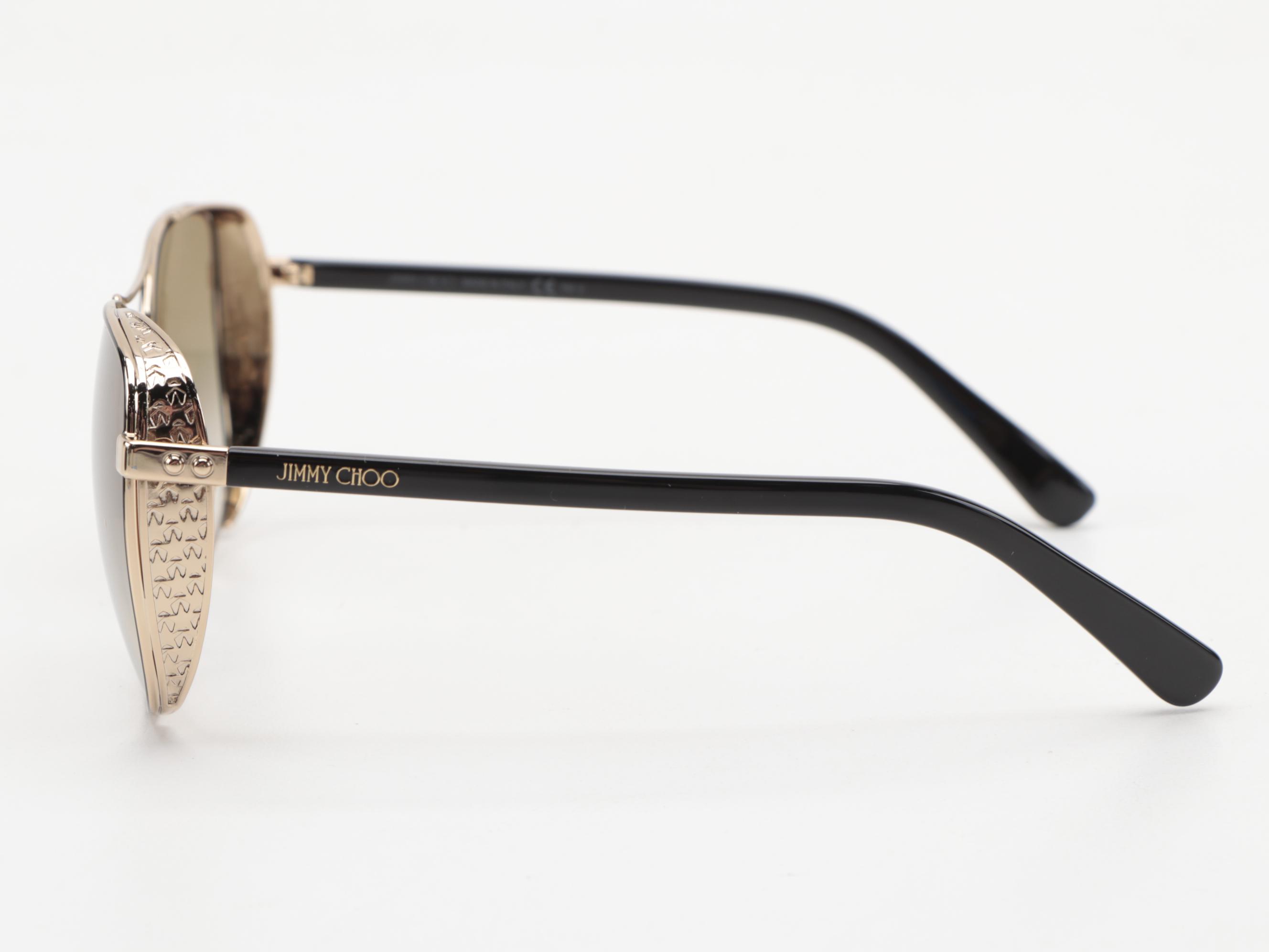 Jimmy Choo Sheena Aviator Style Sunglasses with Case