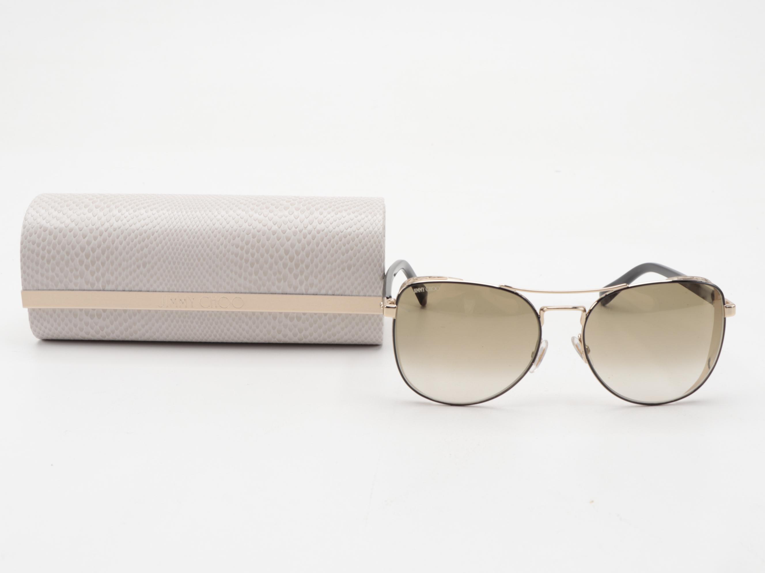 Jimmy Choo Sheena Aviator Style Sunglasses with Case