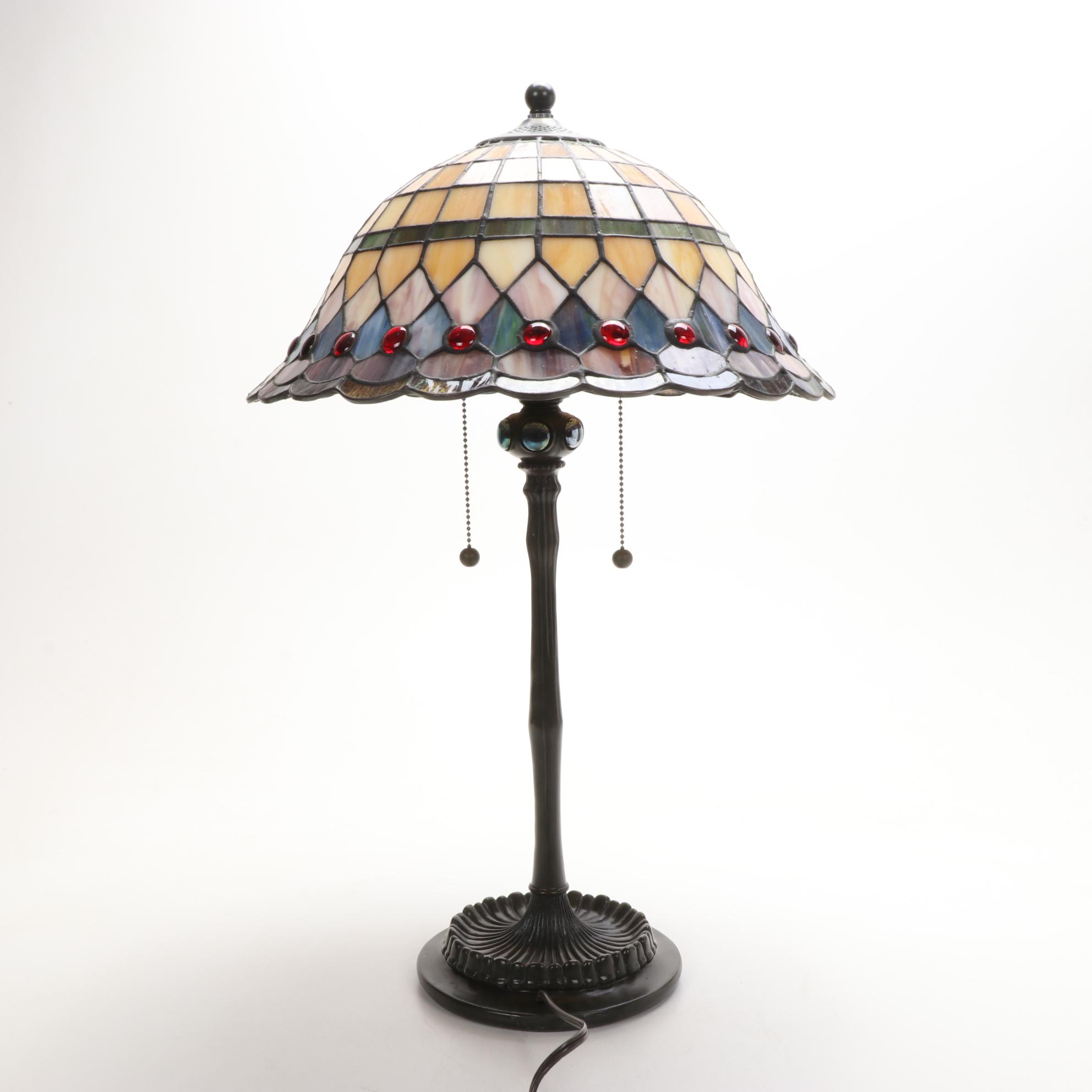 Quoizel Inc. Slag Glass Table Lamp, Late 20th Century