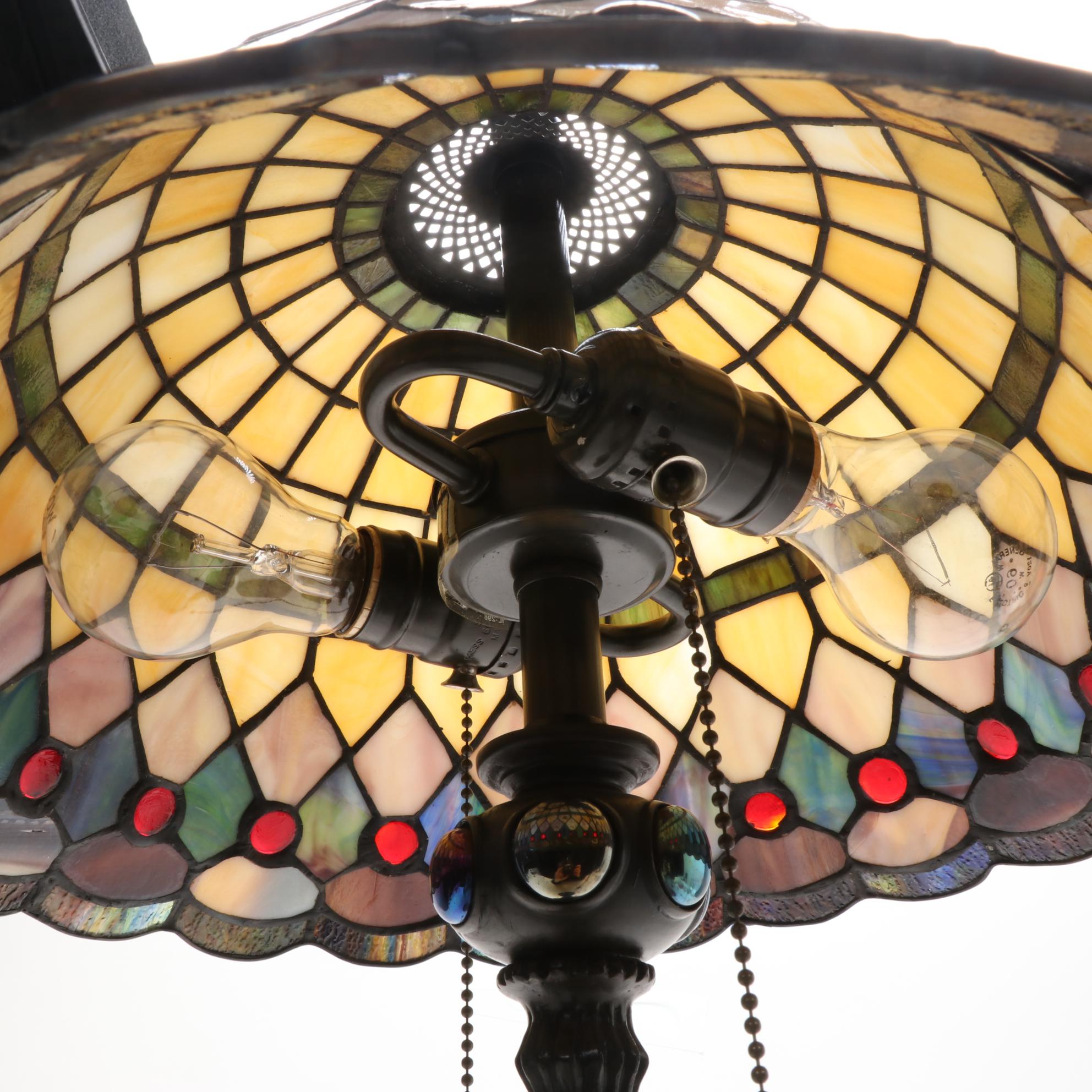 Quoizel Inc. Slag Glass Table Lamp, Late 20th Century