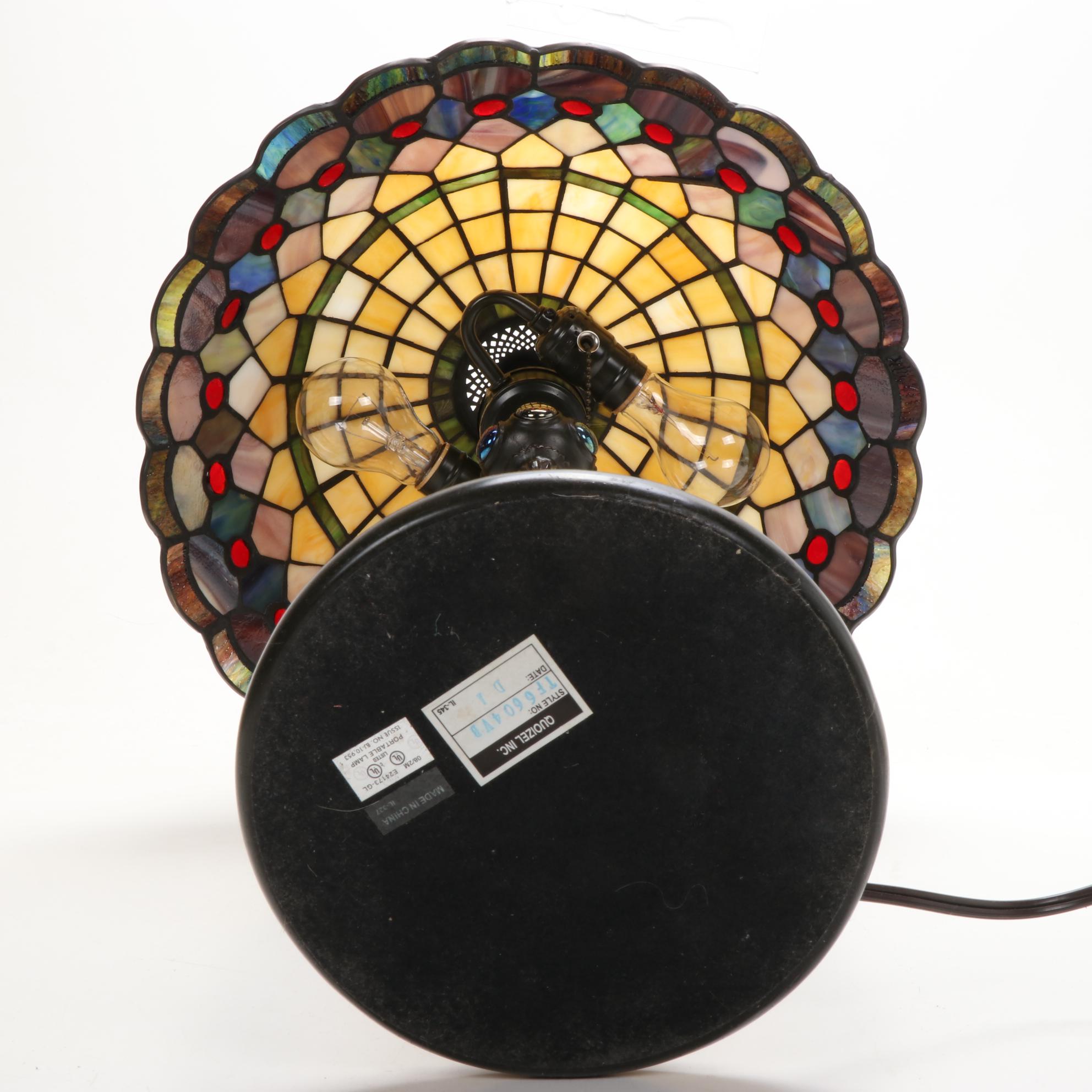 Quoizel Inc. Slag Glass Table Lamp, Late 20th Century