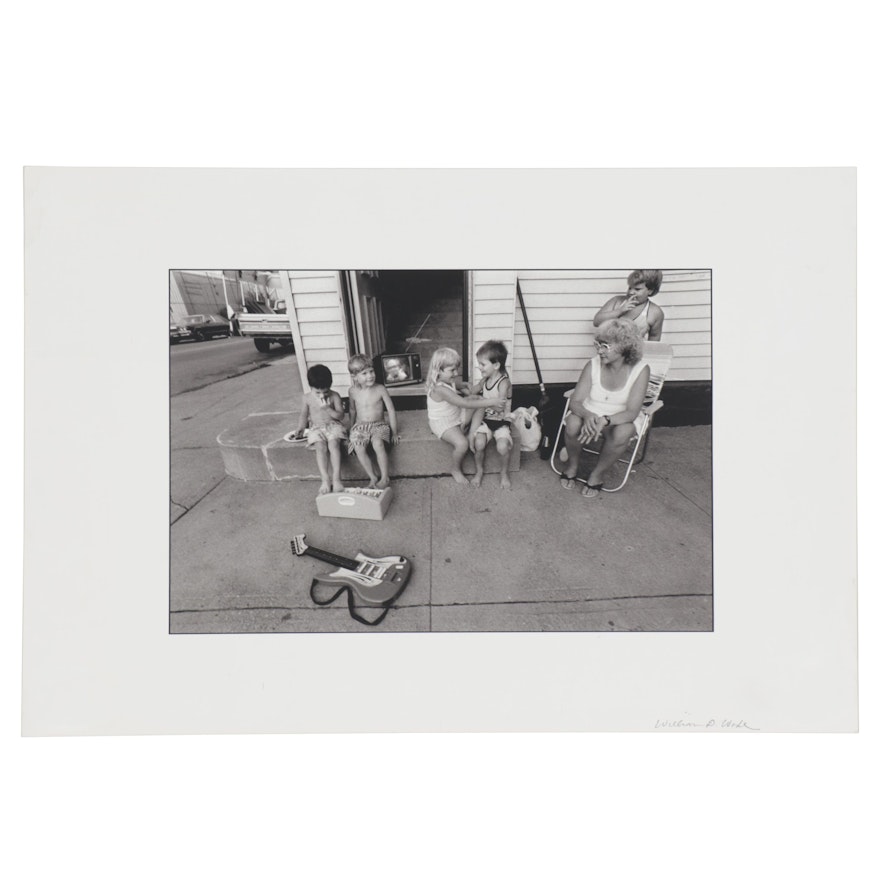 William D. Wade Digital Photograph of Figures on Stoop, Late 20th Century