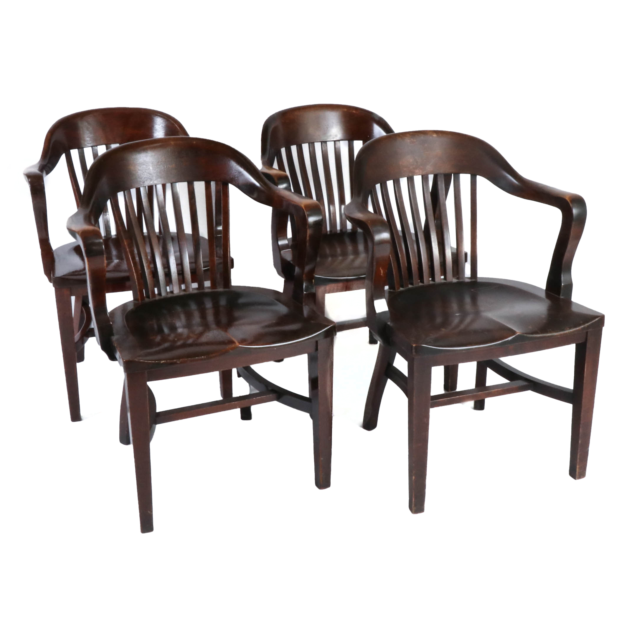 B.L. Marble Chair Co. Oak Office Armchairs, 20th Century