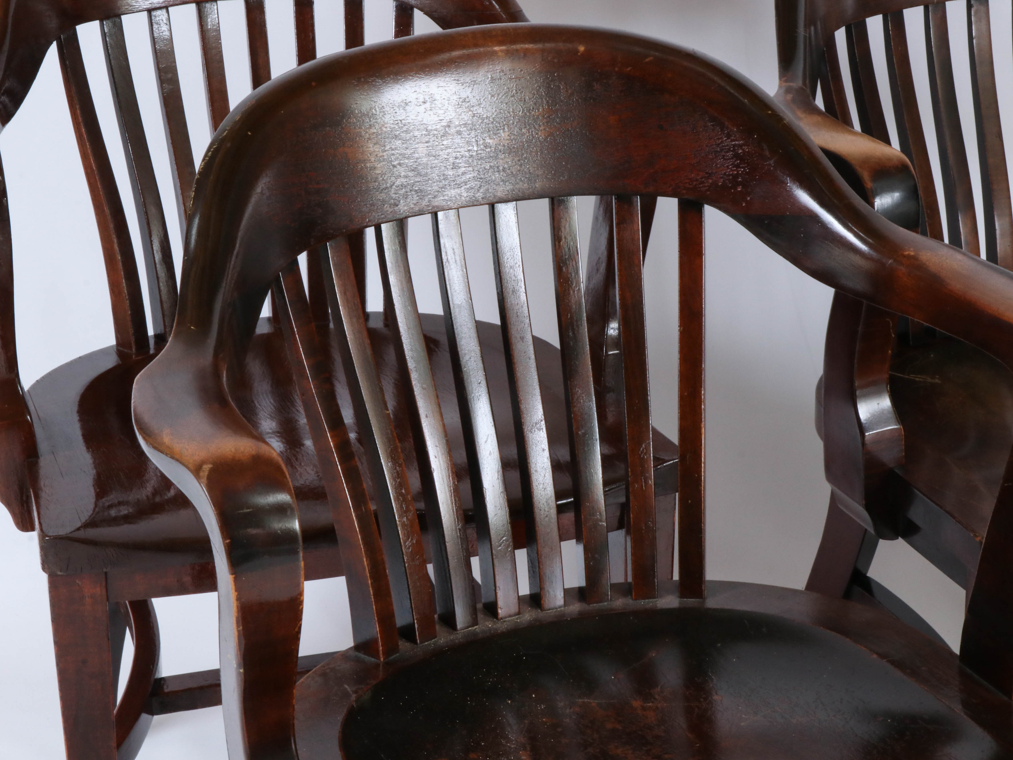 B.L. Marble Chair Co. Oak Office Armchairs, 20th Century
