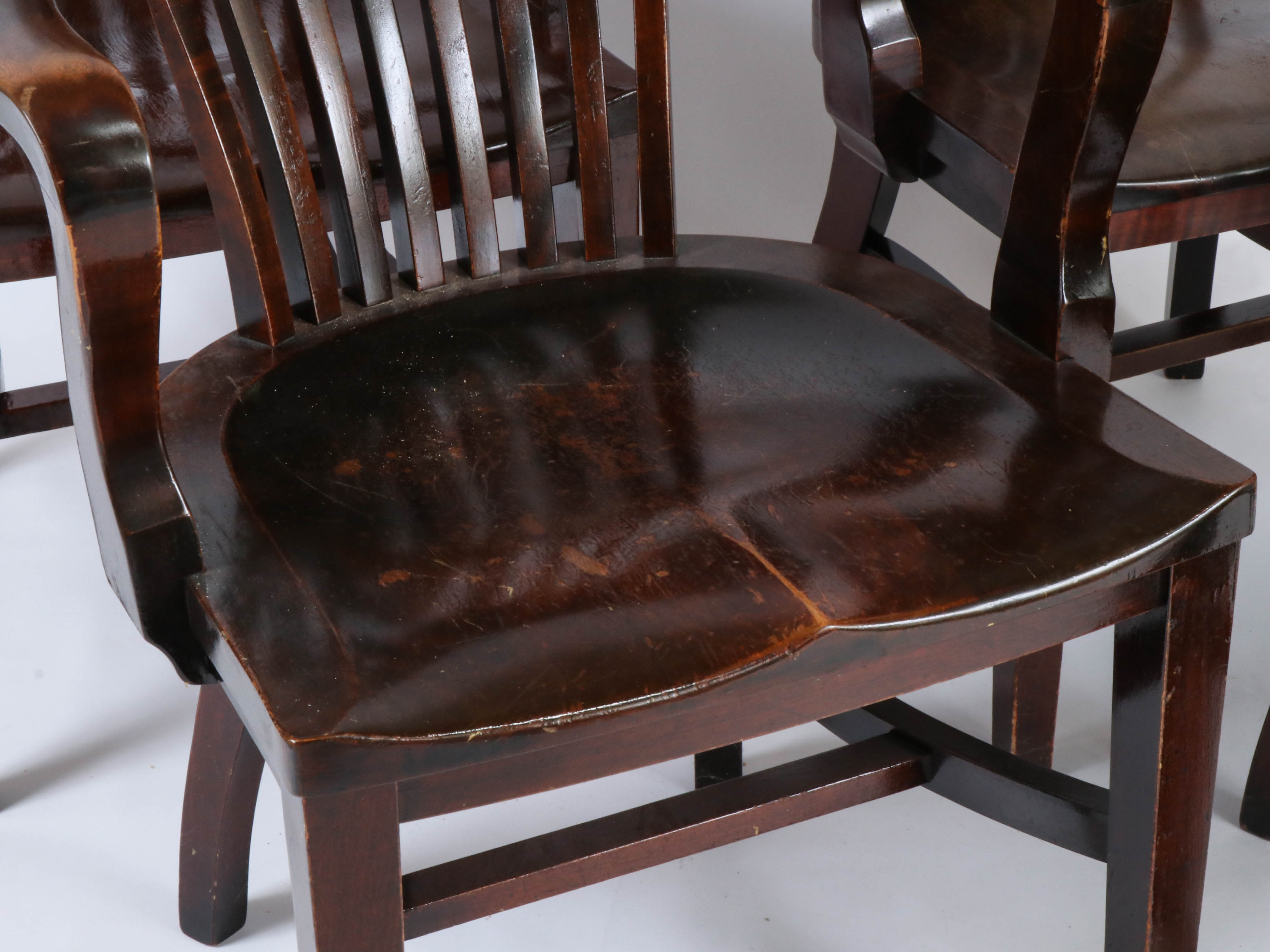 B.L. Marble Chair Co. Oak Office Armchairs, 20th Century