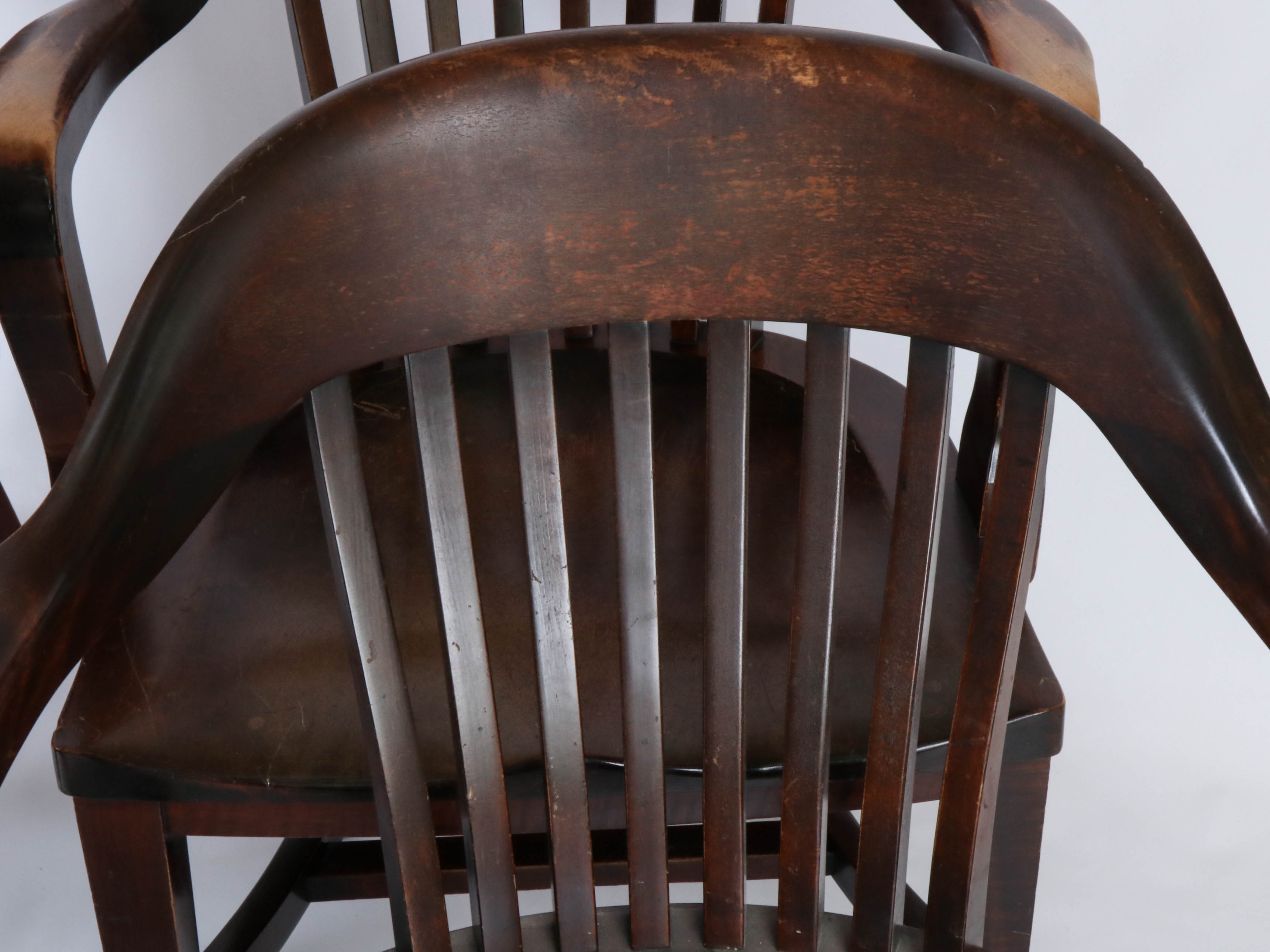 B.L. Marble Chair Co. Oak Office Armchairs, 20th Century