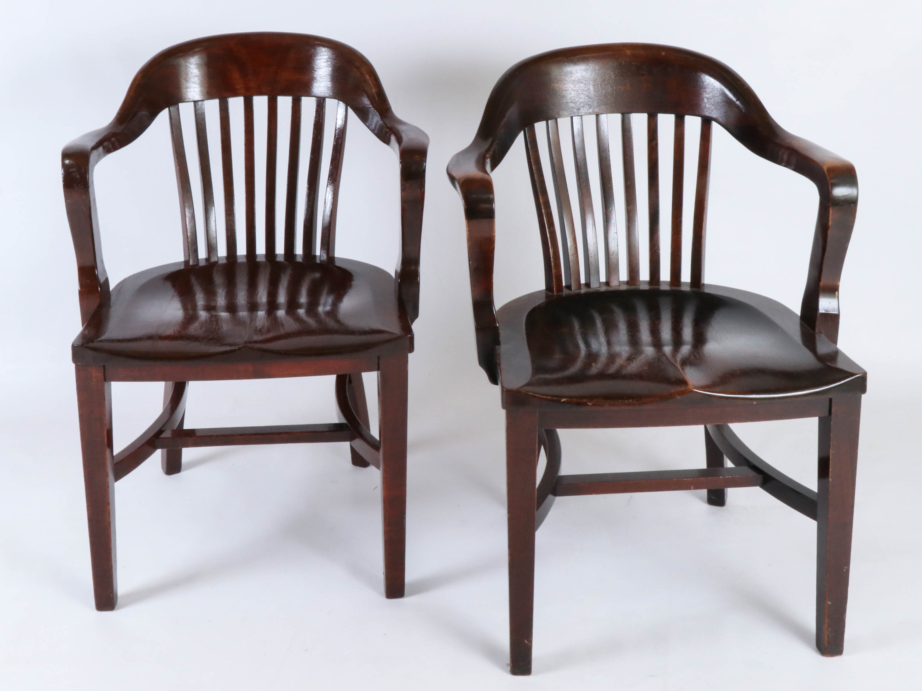 B.L. Marble Chair Co. Oak Office Armchairs, 20th Century