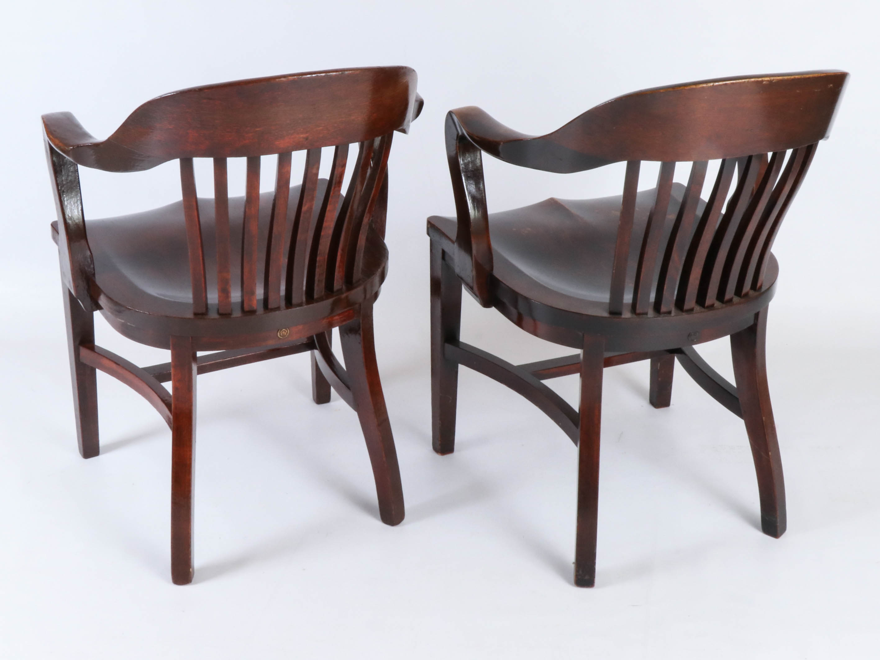 B.L. Marble Chair Co. Oak Office Armchairs, 20th Century