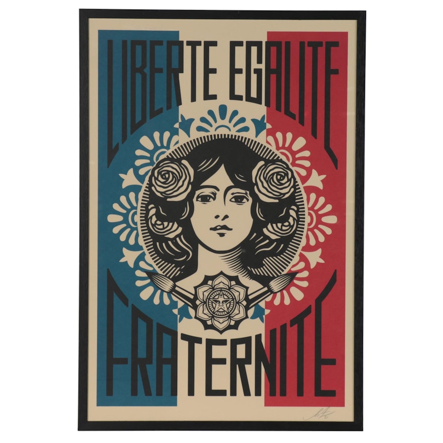 Shepard Fairey Offset Print "Liberté Egalité Fraternité," 2021