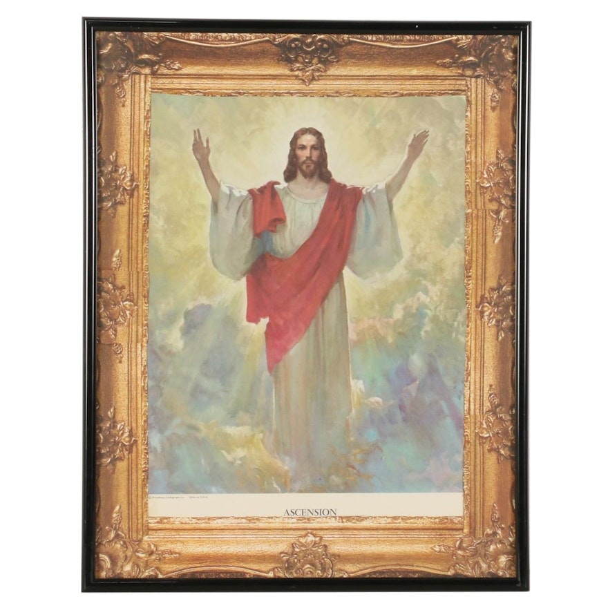 Offset Lithograph of Jesus Christ "Ascension"