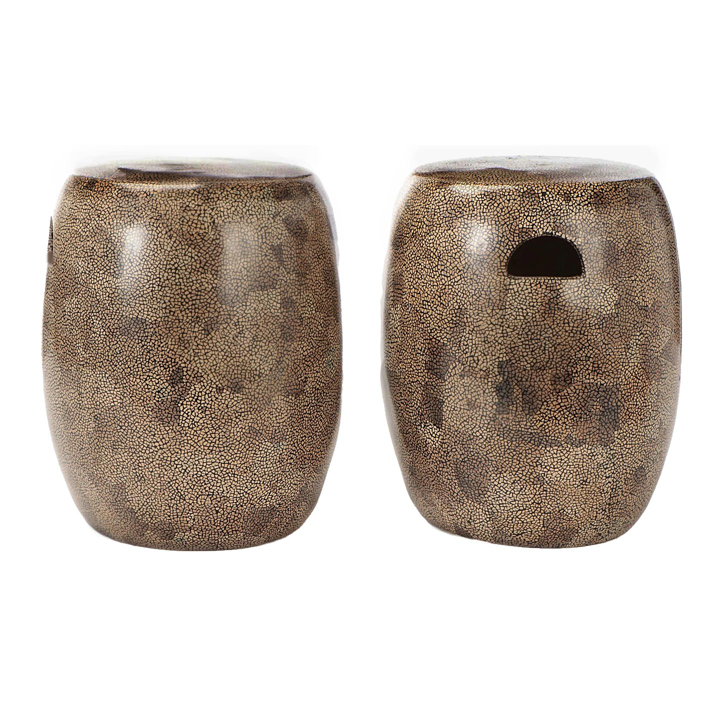 Pair of Vietnamese Eggshell Lacquer-Glazed Ceramic Garden Stools