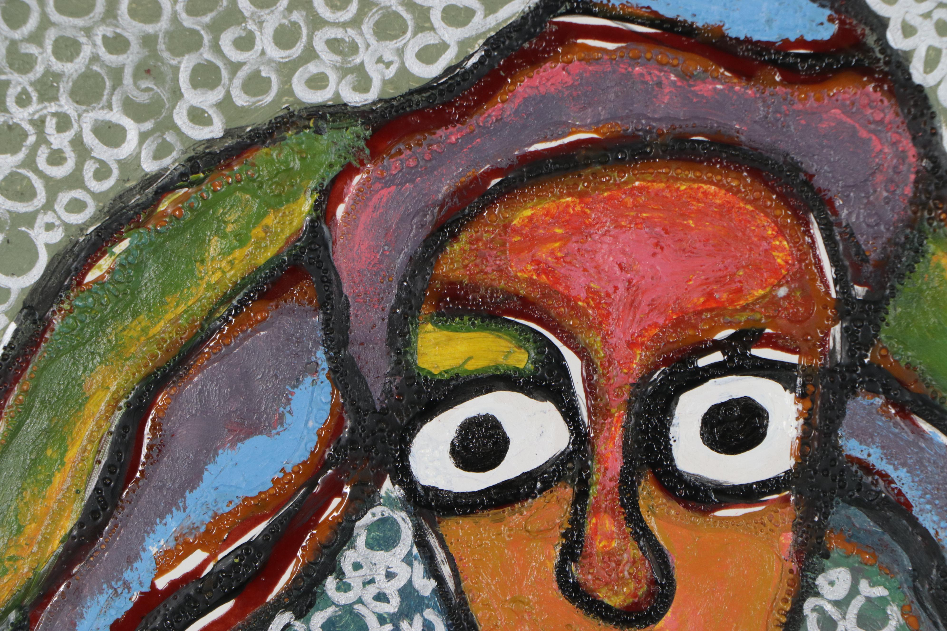 Kayode Buraimoh Mixed Media Painting "United Family," 2012