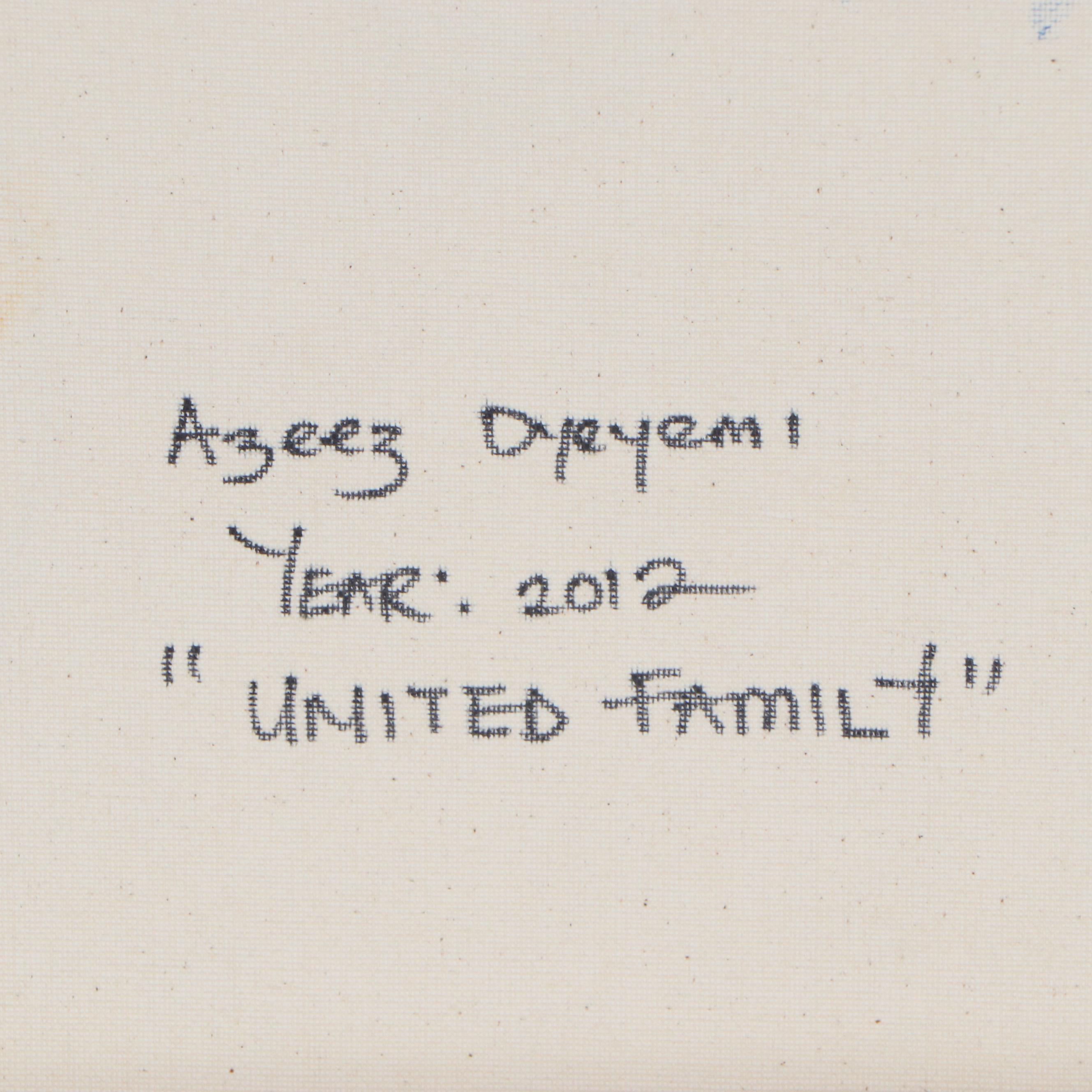 Kayode Buraimoh Mixed Media Painting "United Family," 2012