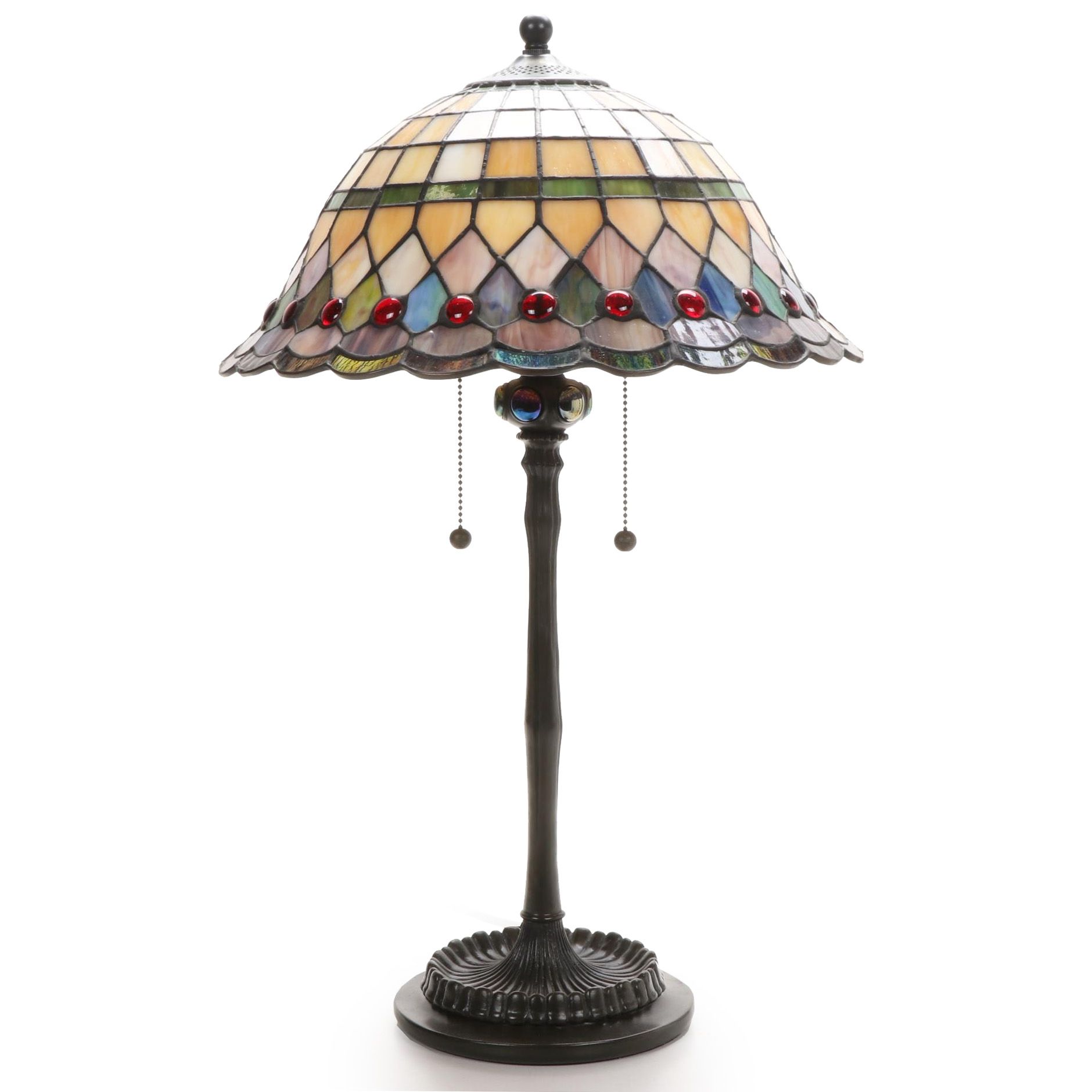 Quoizel Inc. Slag Glass Table Lamp, Late 20th Century