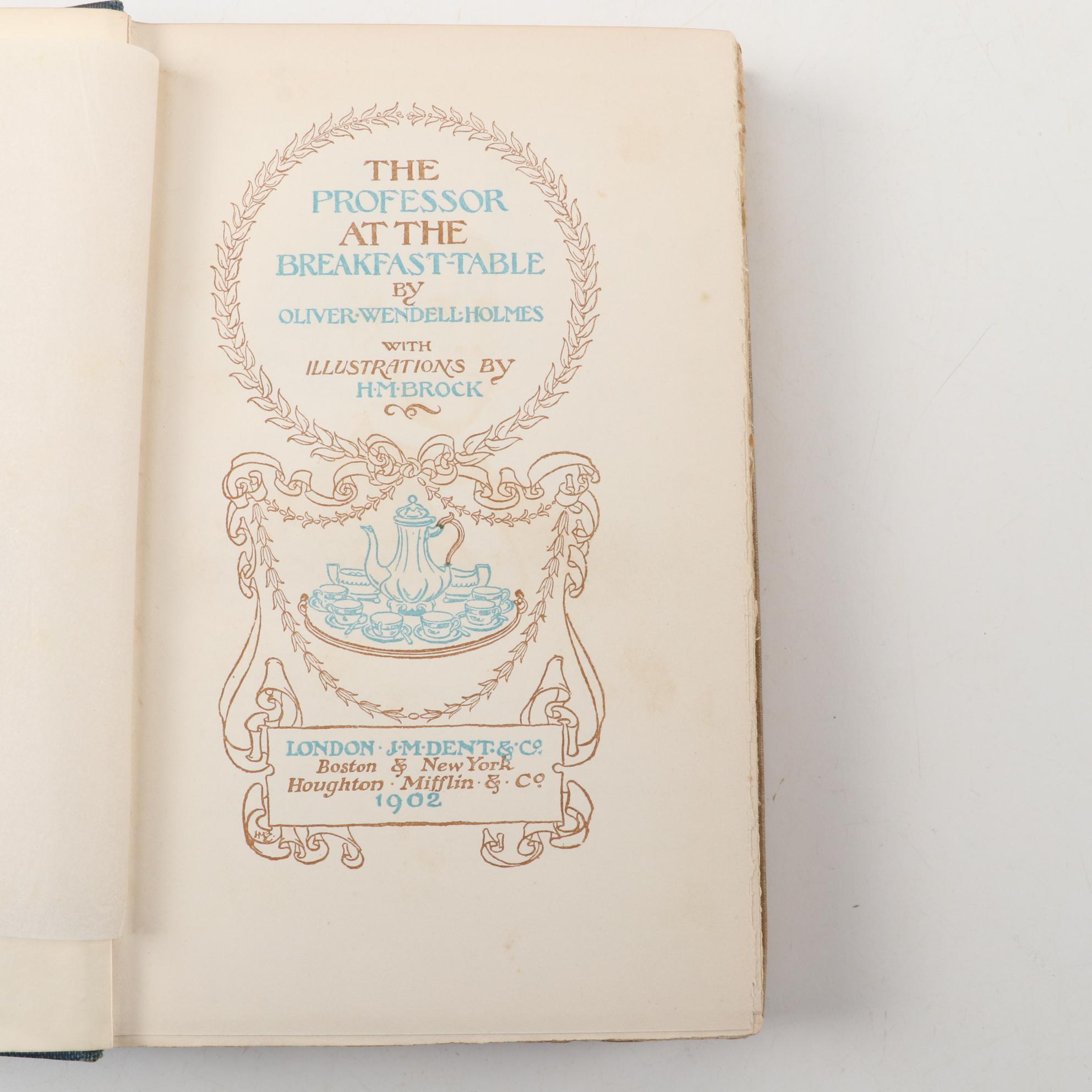 Limited Edition "Poet at the Breakfast Table" by Oliver Wendell Holmes and More