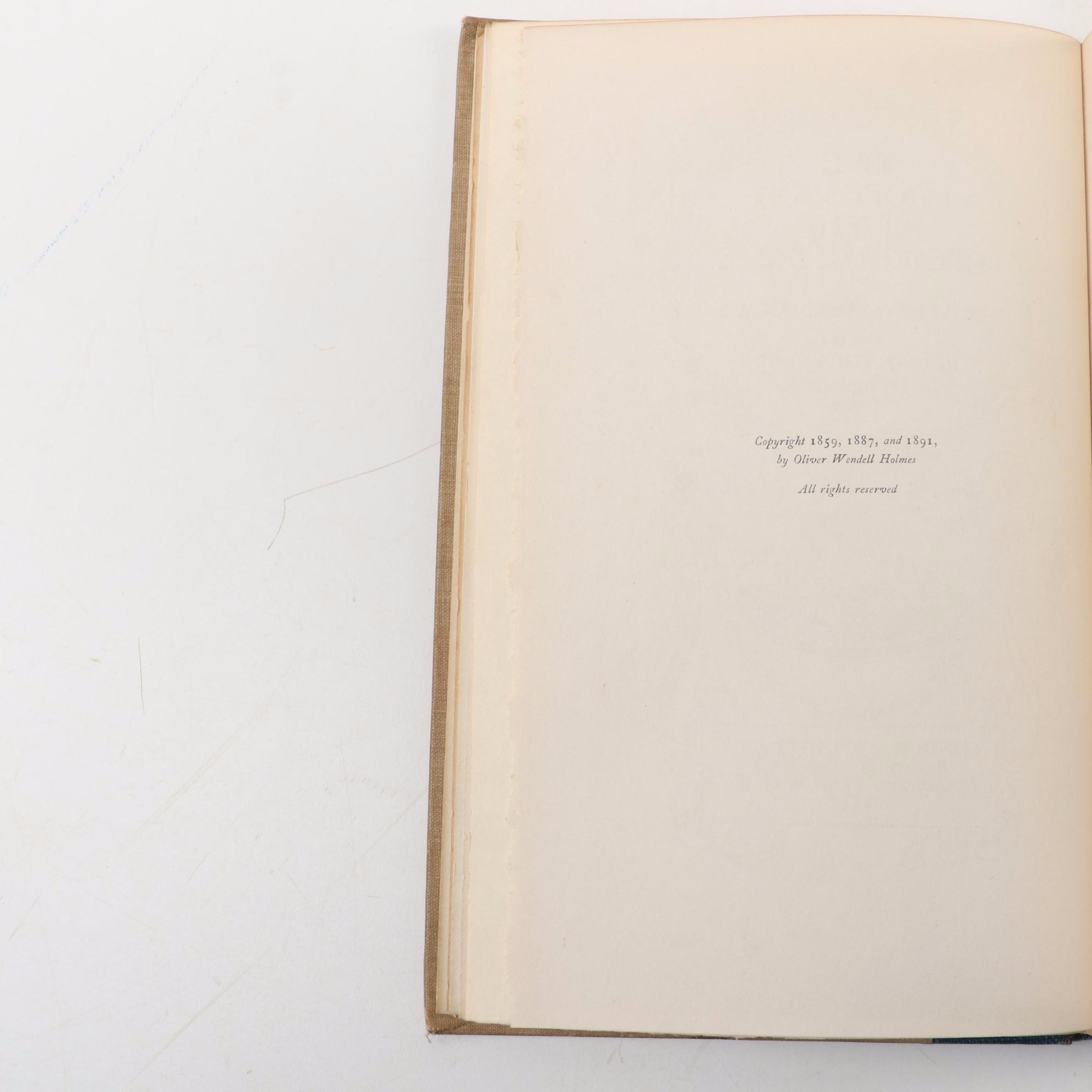 Limited Edition "Poet at the Breakfast Table" by Oliver Wendell Holmes and More