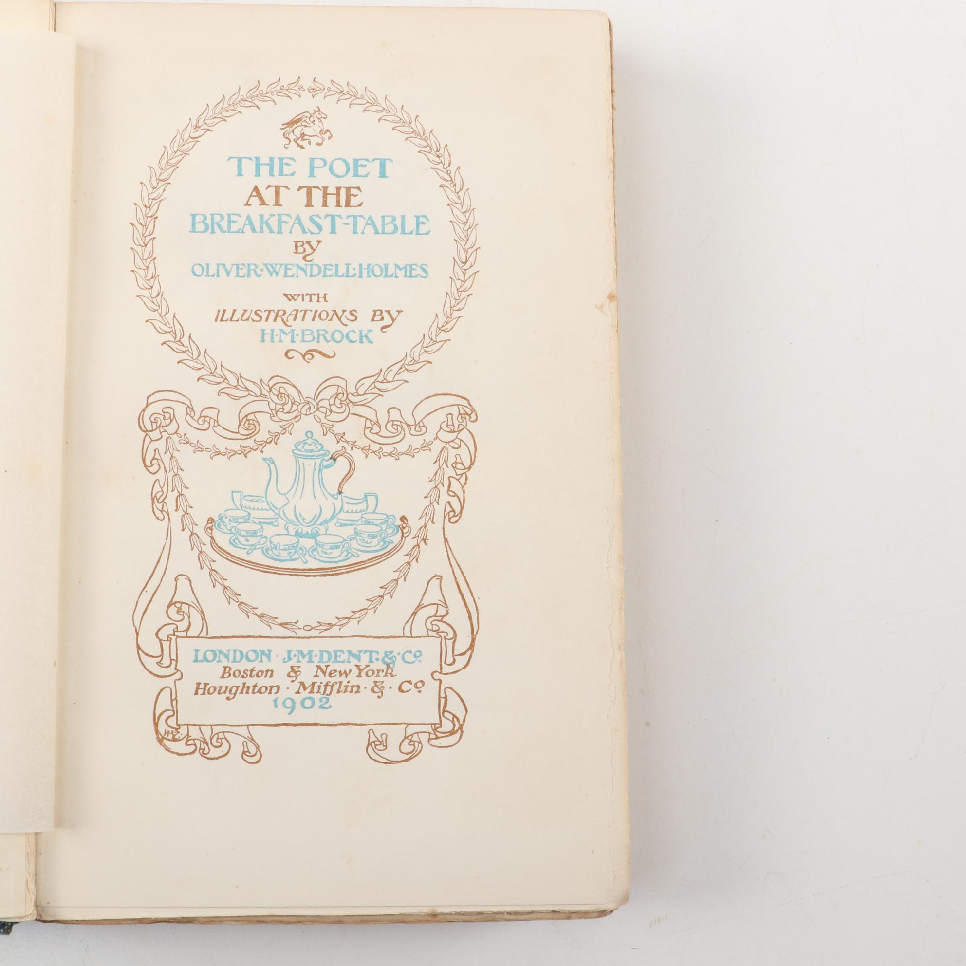 Limited Edition "Poet at the Breakfast Table" by Oliver Wendell Holmes and More