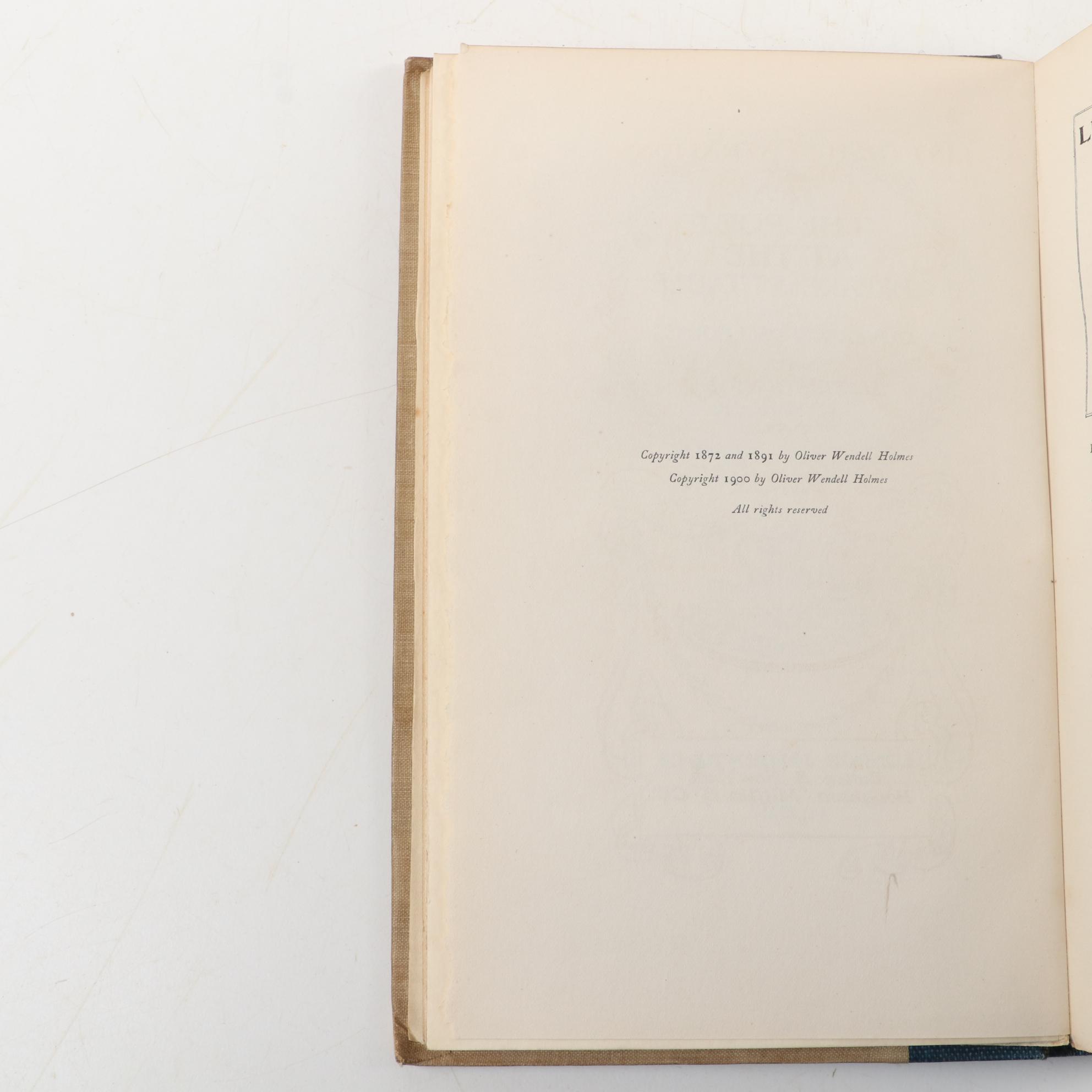 Limited Edition "Poet at the Breakfast Table" by Oliver Wendell Holmes and More