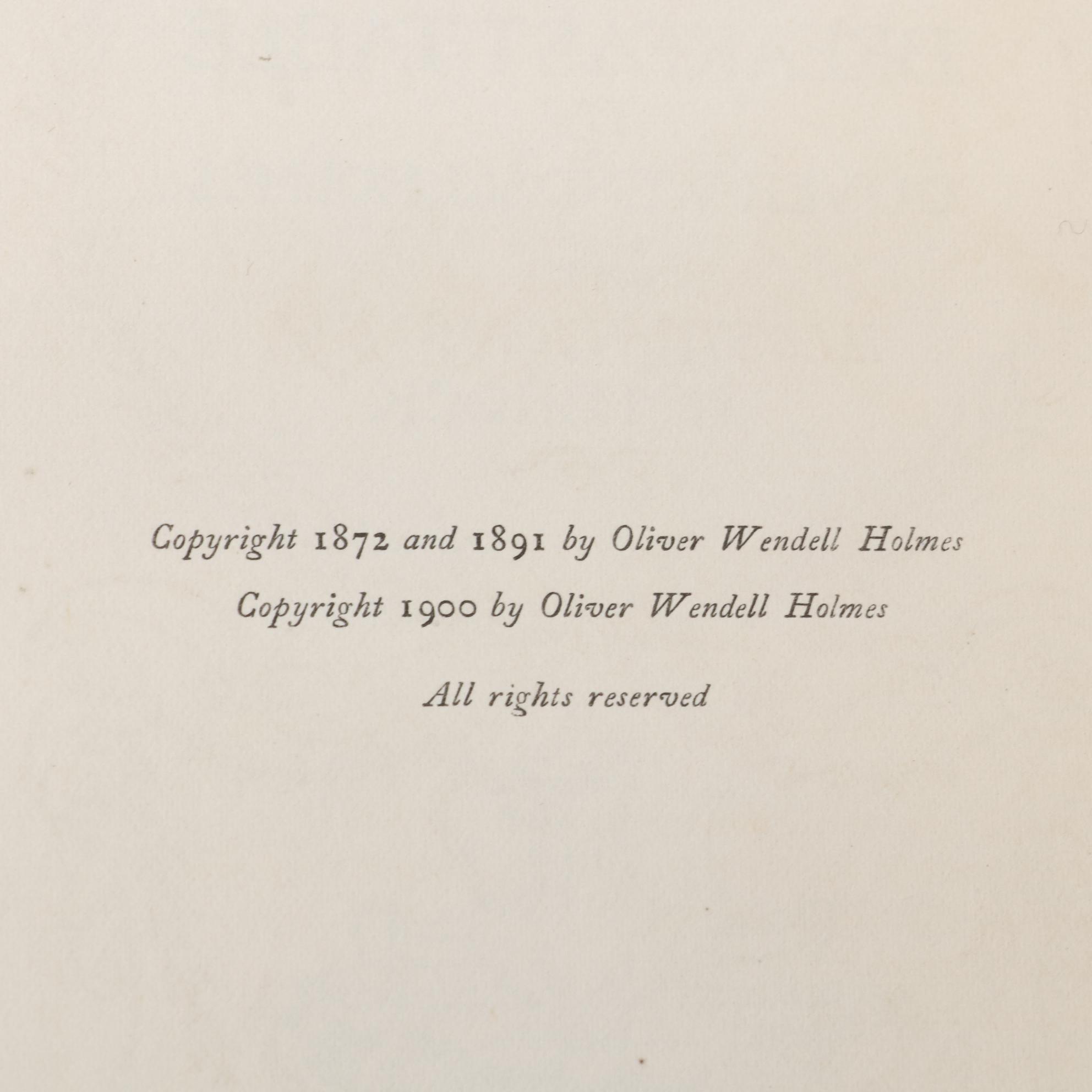 Limited Edition "Poet at the Breakfast Table" by Oliver Wendell Holmes and More
