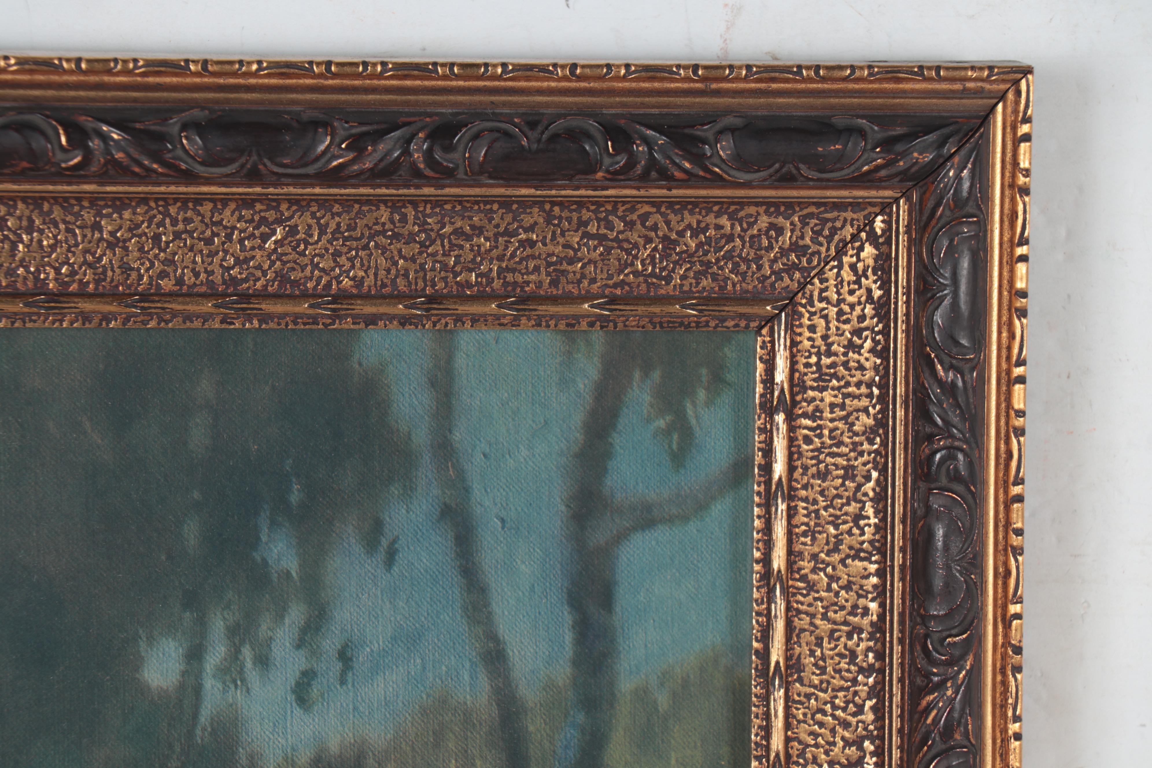 Color Collotype after Simon Glücklich of Young Child Picking Flowers