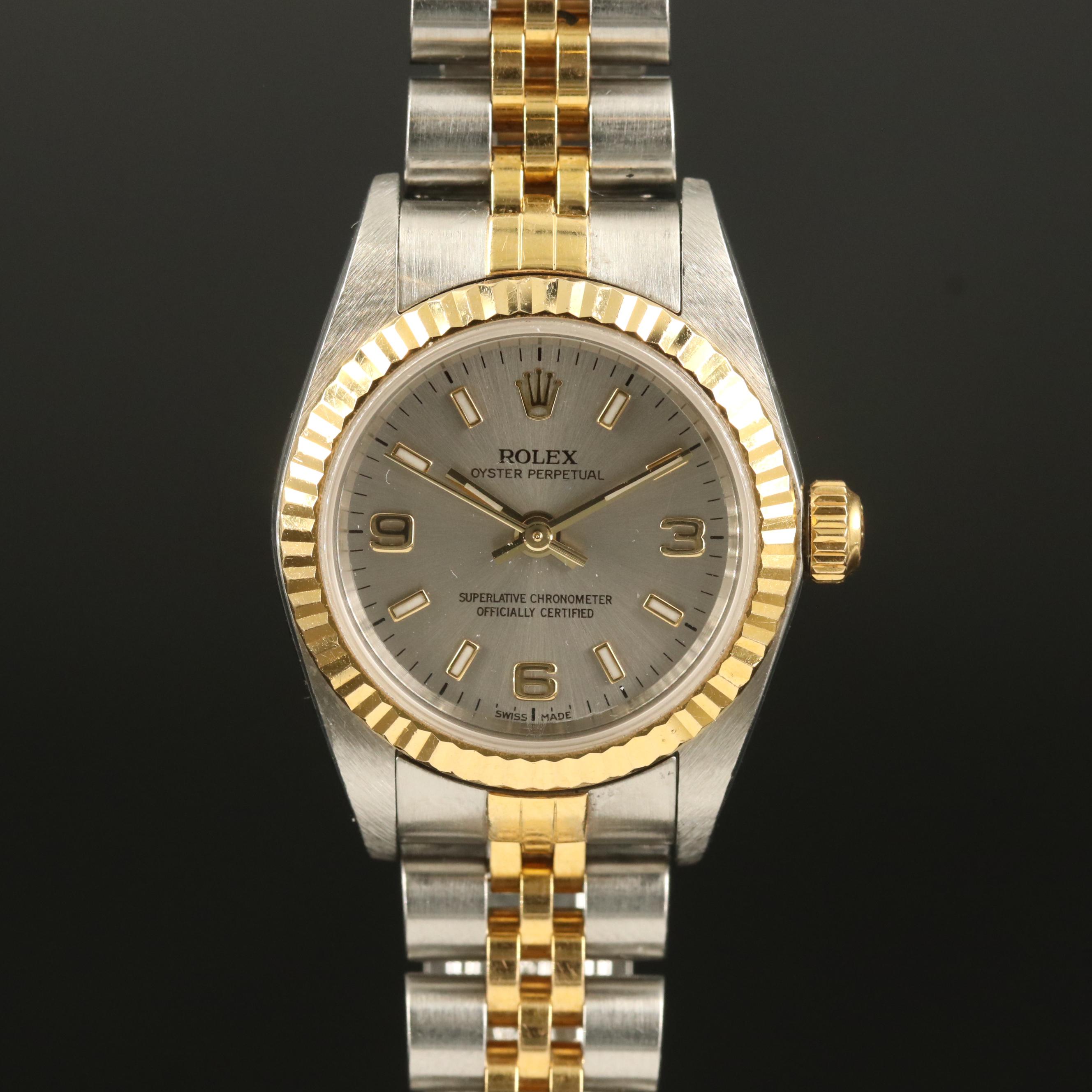 2001 Rolex "Oyster Perpetual" 18K and Stainless Steel Watch